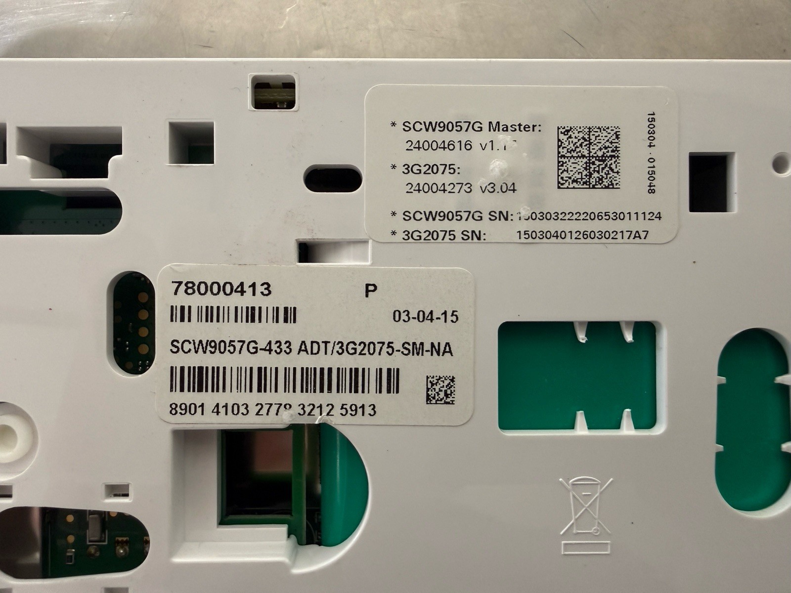 DSC Impassa SCW9057G-433 ADT Wireless Alarm Panel w/ WS4904P Motion & Power