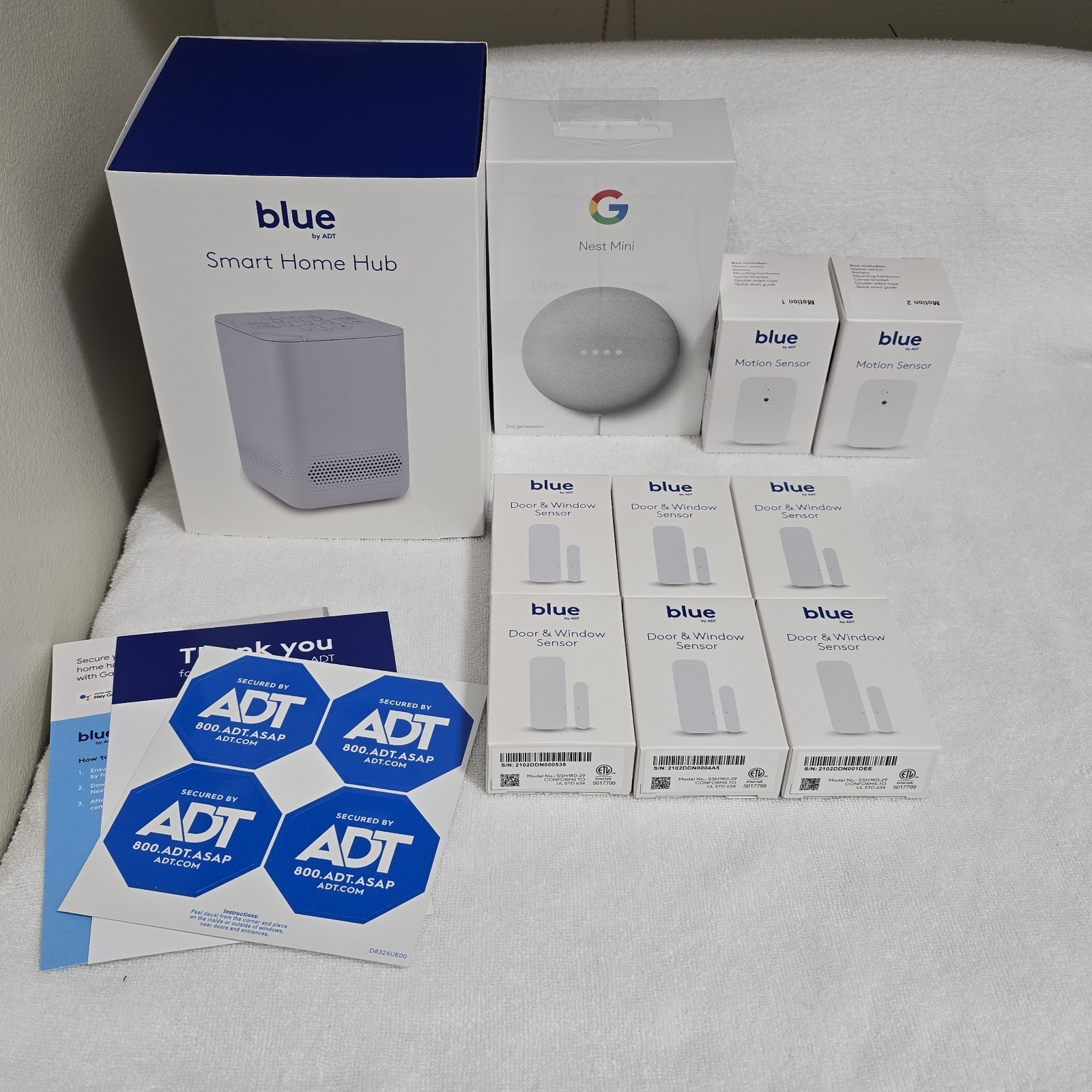 Blue By ADT Smart Home Hub Security System W/ Door & Motion Sensors Google Nest