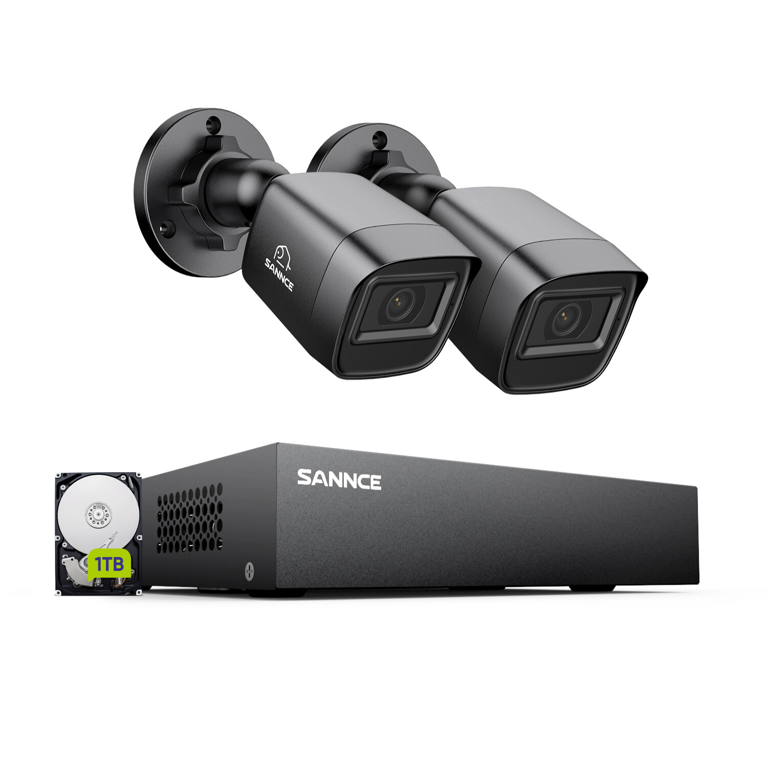 SANNCE 1080P Lite 8CH DVR 2MP Home Security Camera System AI Human Detection 1TB