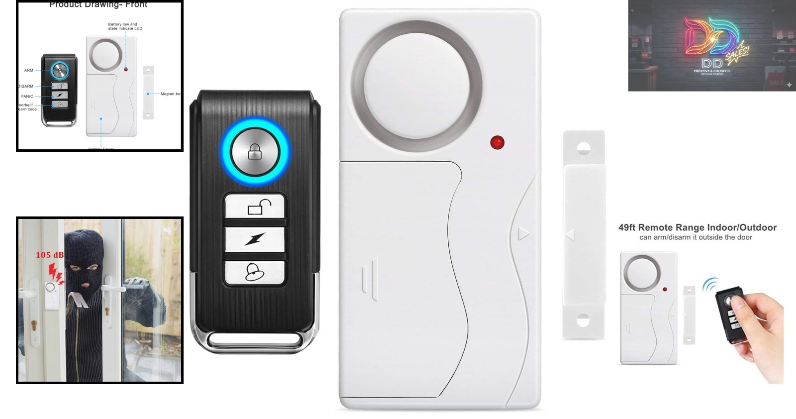 SecureHome Wireless Door & Window Alarm with Remote Control