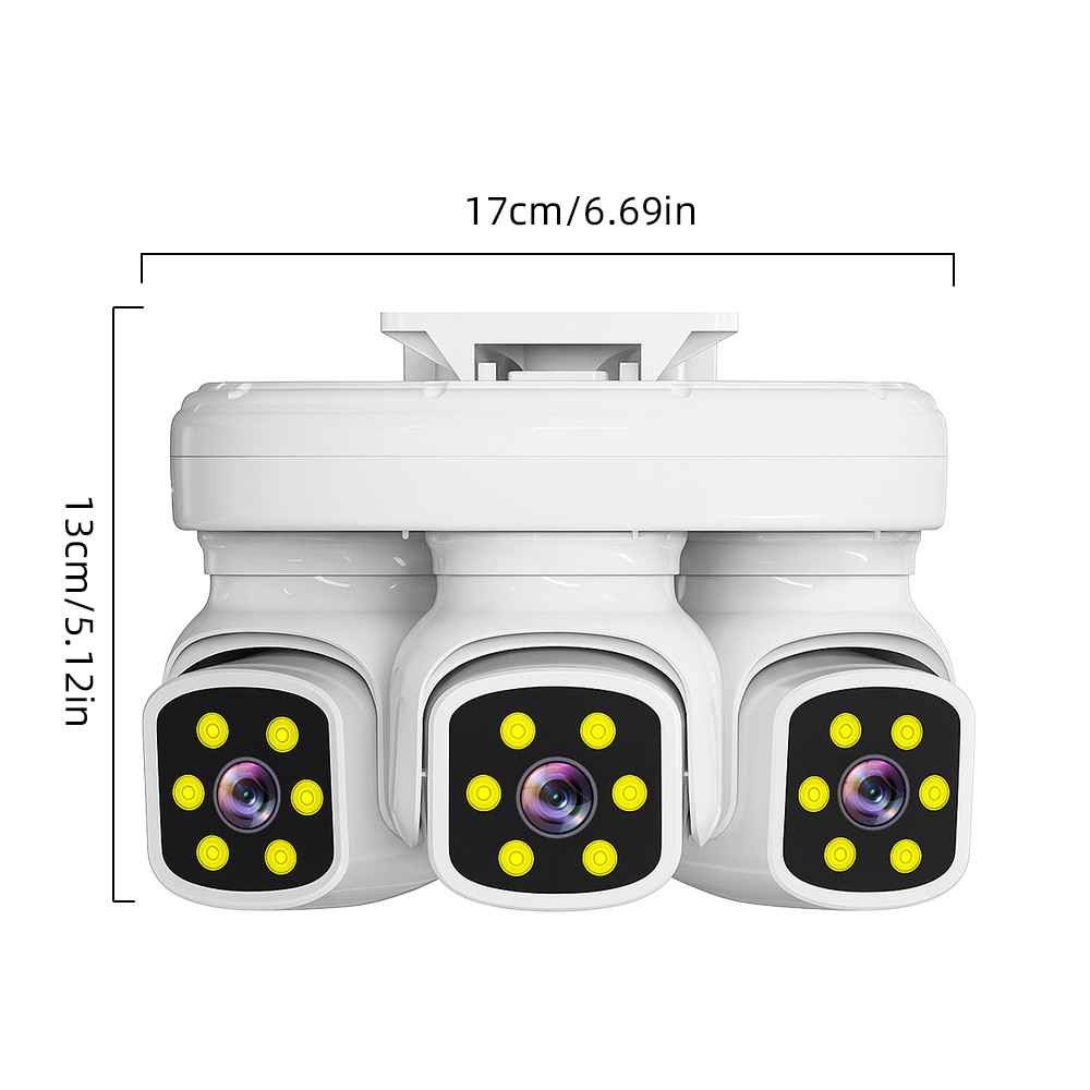 6MP 3Lens WIFI Security Cameras 1080P Night Vision Supermarket Warehouse Factory