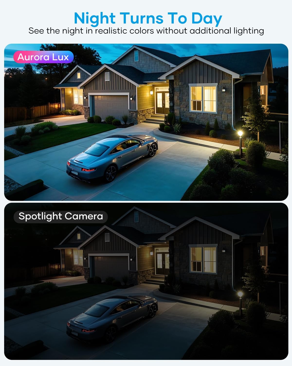 Wireless System Outdoor, Aurora Lux Color Night Vison 4 Cam-Kit Solar Powered…