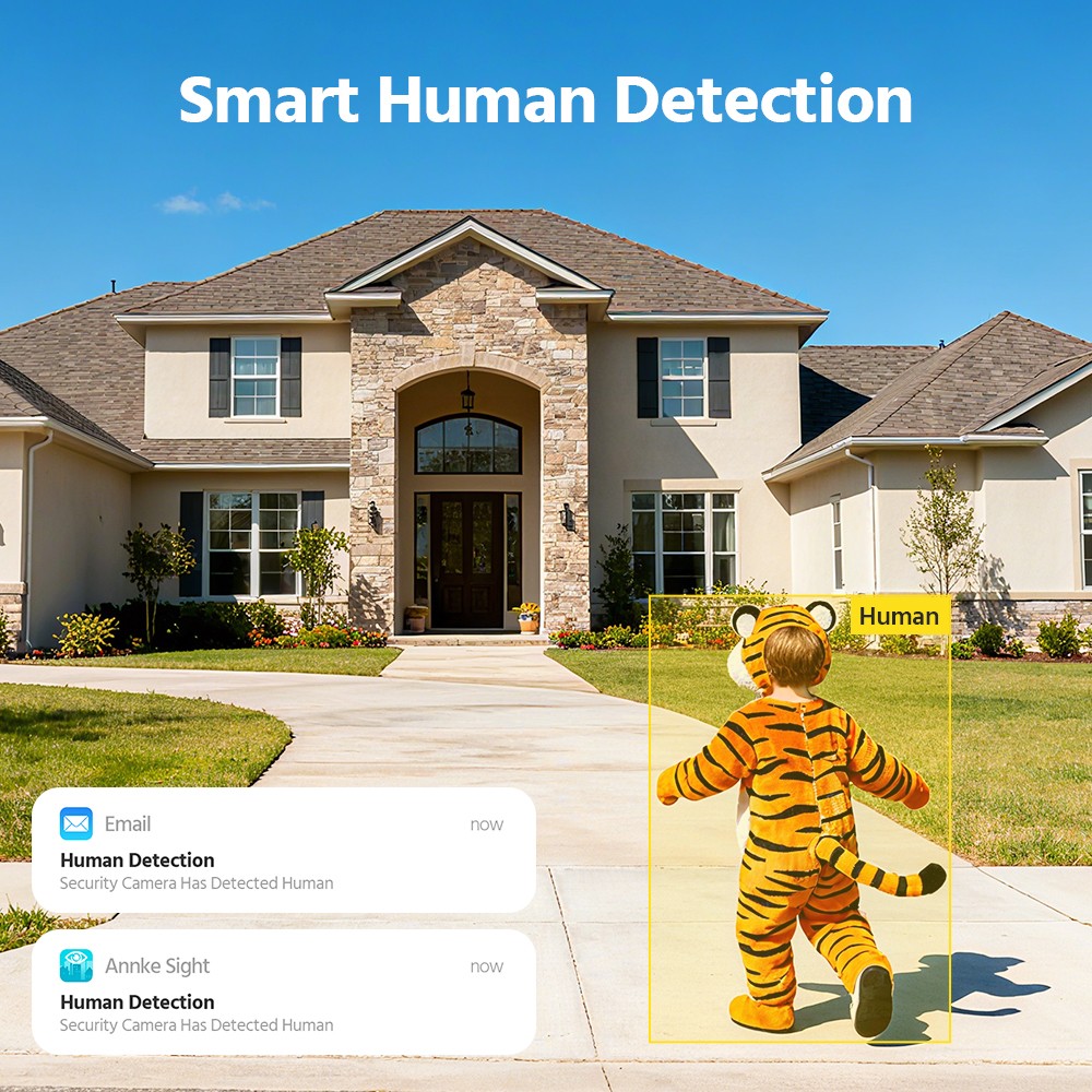 ANNKE Wireless 12” Monitor 5MP Security Camera System Two Way Audio AI Detection