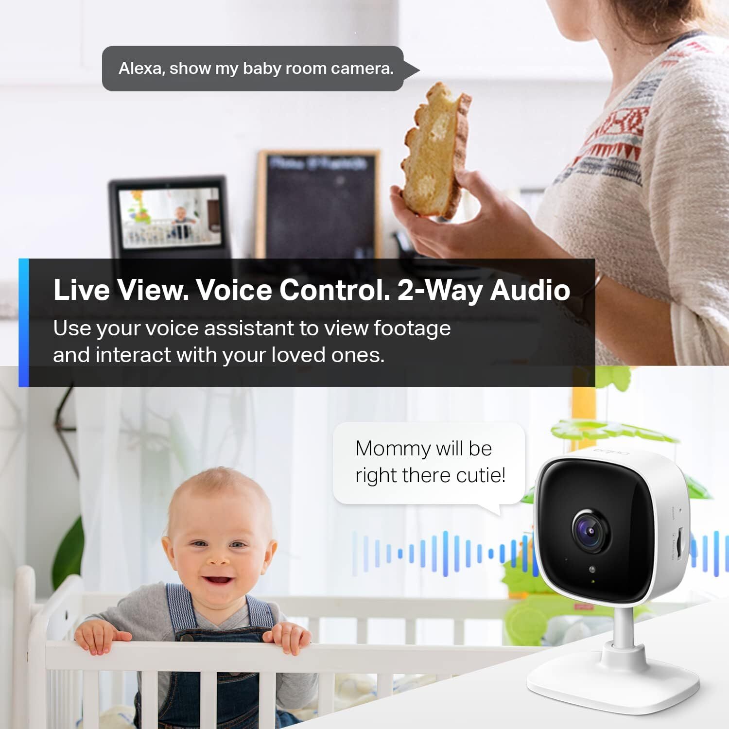 TP-Link Tapo 2K Indoor Security Dog Camera for Baby Monitor | w/ Motion