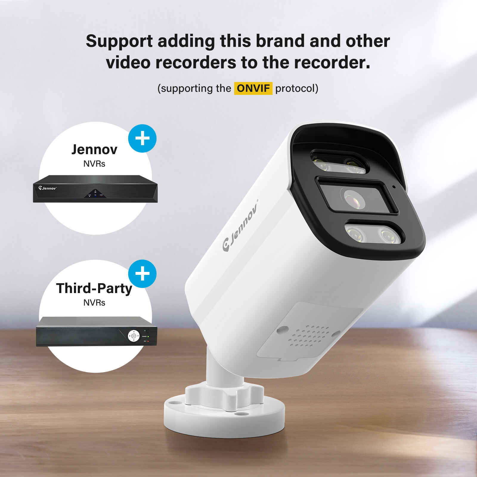 JENNOV 4K POE Security IP Camera Outdoor Color Night Vision Human Detection
