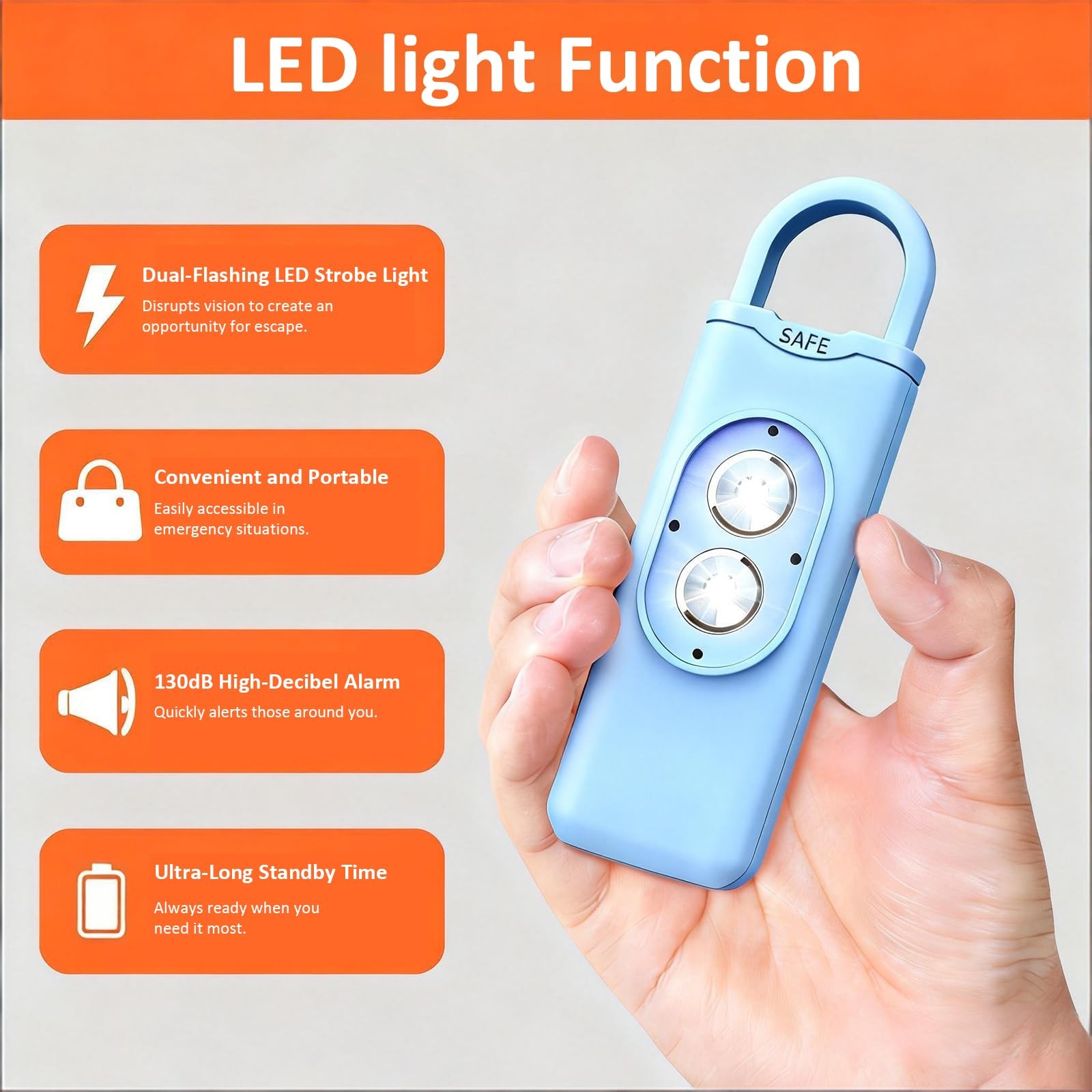 Halo-Siren Keychain, HaloSiren Personal Safety Alarm – 130db Loud Alarm Keych…