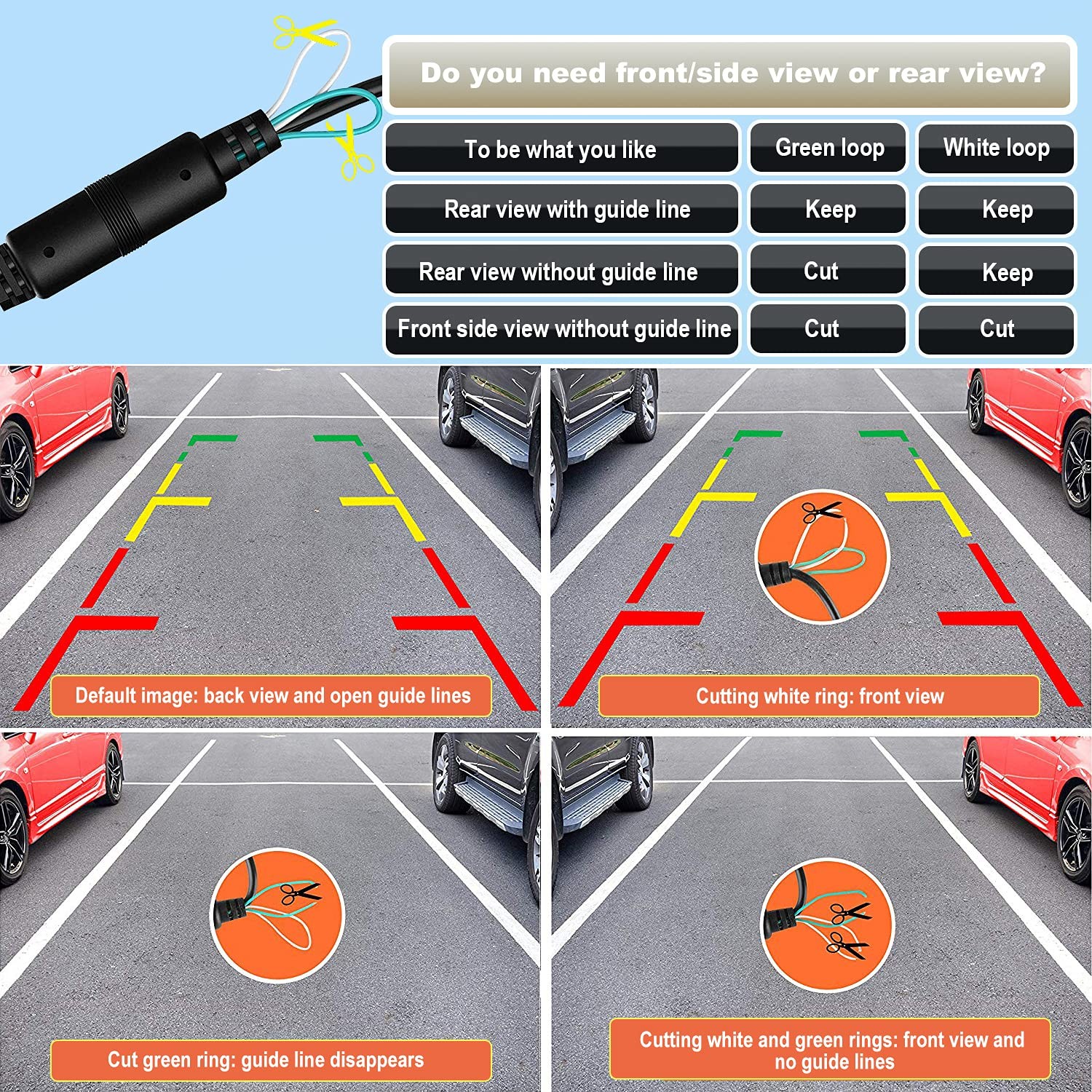 Backup Camera, JPP Embedded Front/Rear View Camera X, Car infrared LED camera