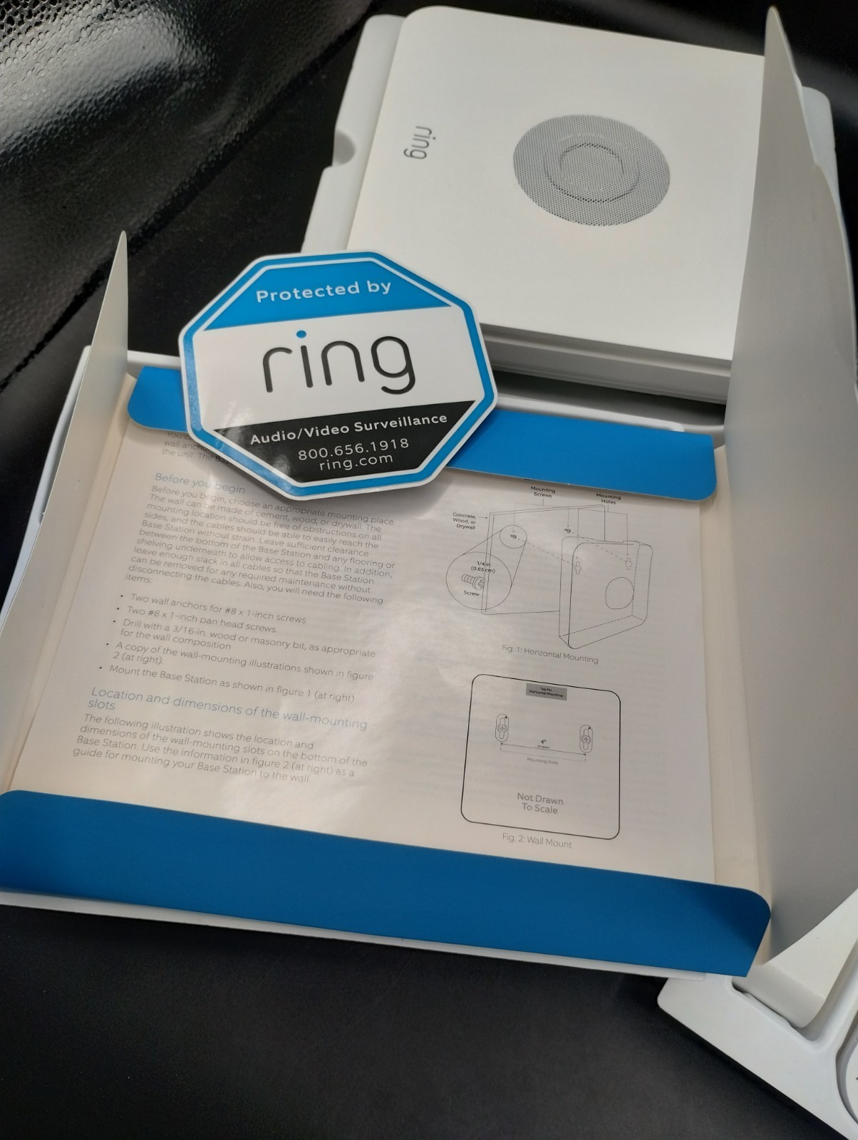 Ring Alarm Base Station Home Security Kit Hub, Cables, Power Supply & Keypad