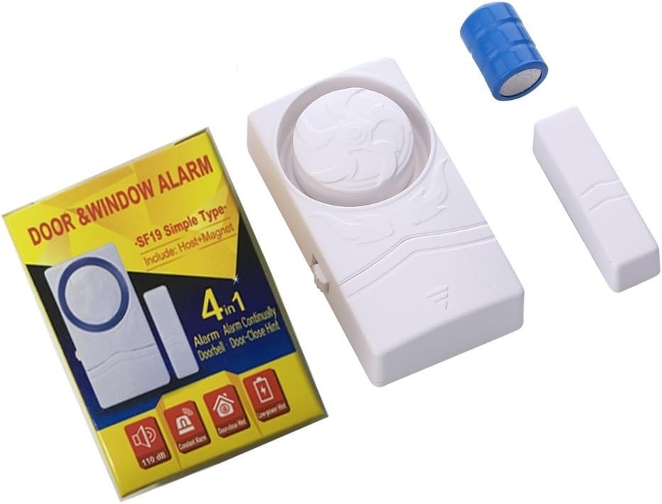 Child & Home Safety Wireless Alarm – Pack of 4 Loud 110dB Magnetic Door Sensors