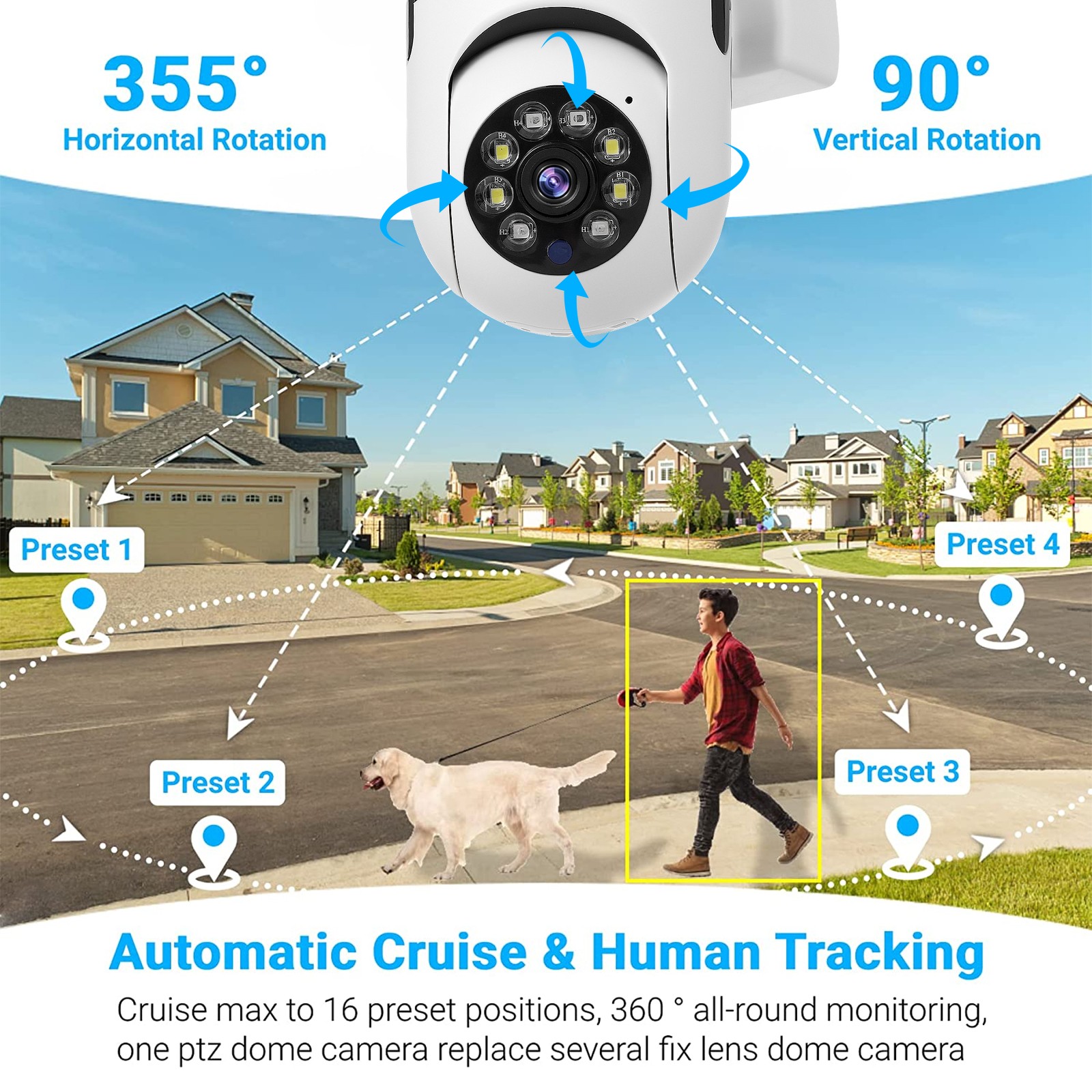 5G 1080P HD WIFI Wireless IP Security Camera Outdoor CCTV PTZ Smart Home IR Cam