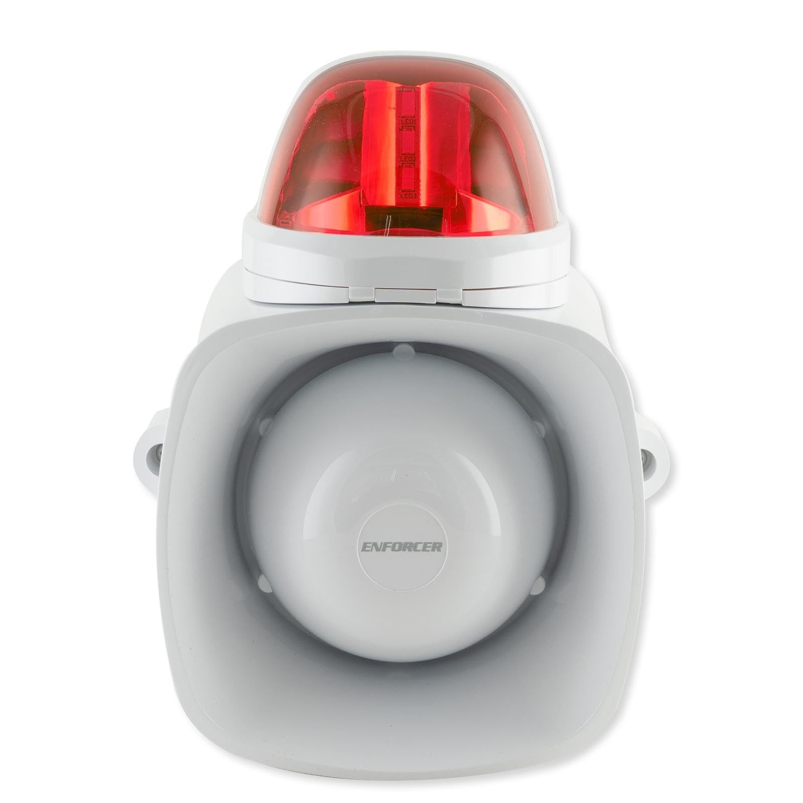 SH-816S-SQ/R Enforcer Siren/Strobe with Audio Input, Red