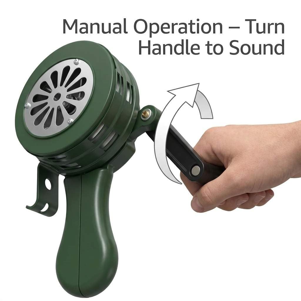 Hand Crank Siren Horn, Hand Loud Crank, Emergency Safety Manual Siren, Portab…