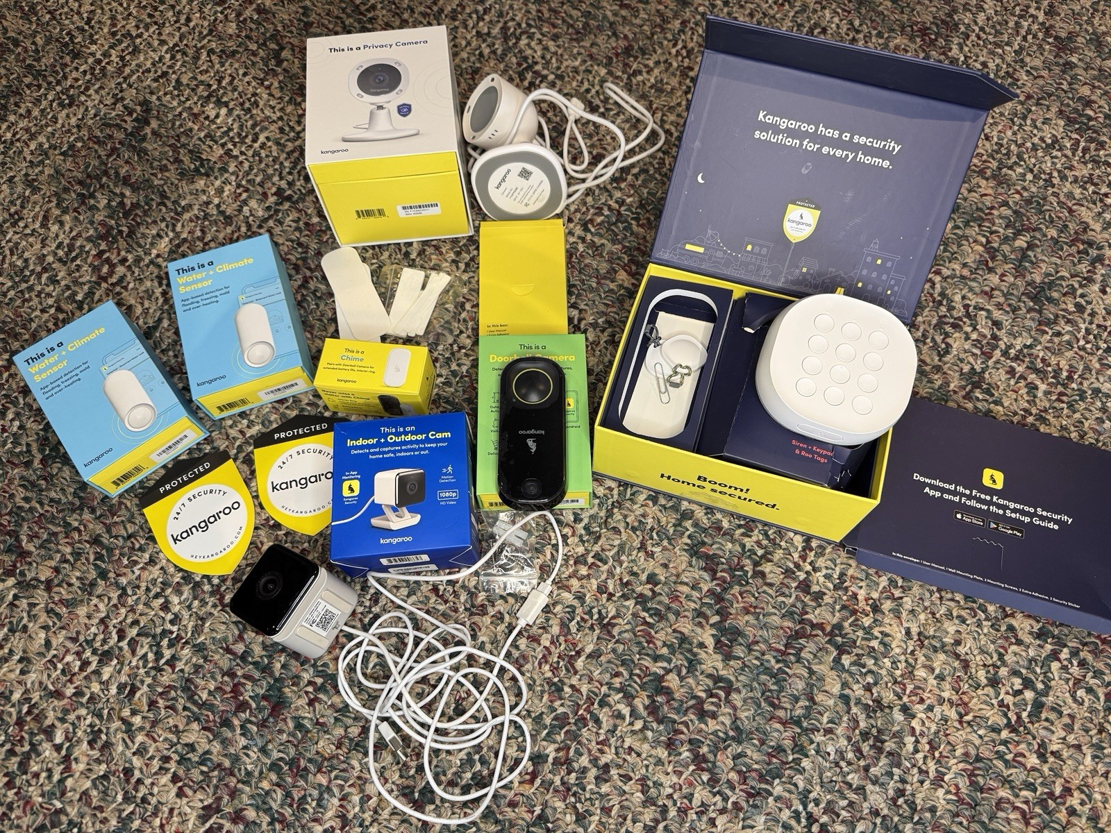 Kangaroo 9-Piece Home Security System with Doorbell Camera