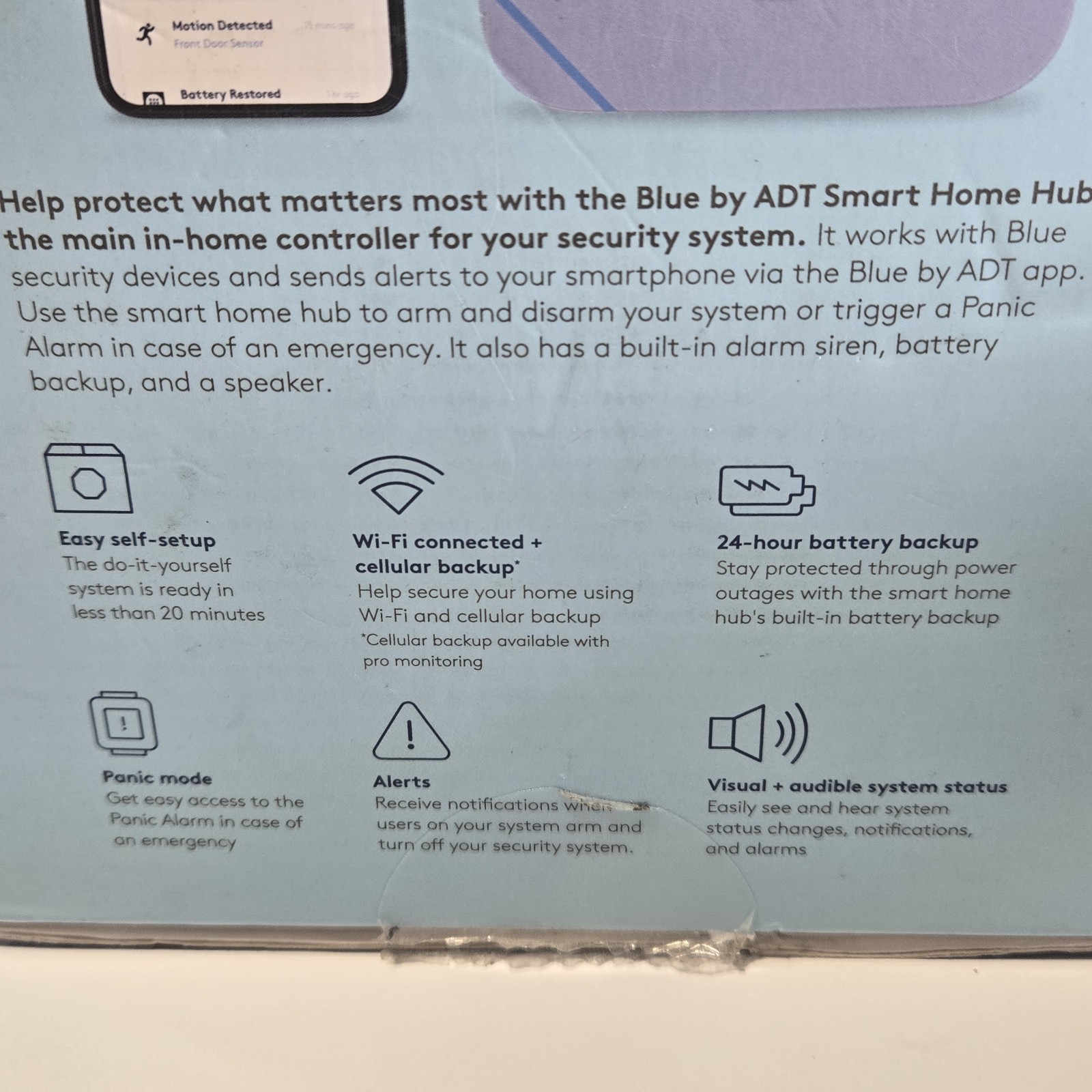 Blue by ADT Smart Home Hub Model S40LR1-01 White. No Instructions Used.