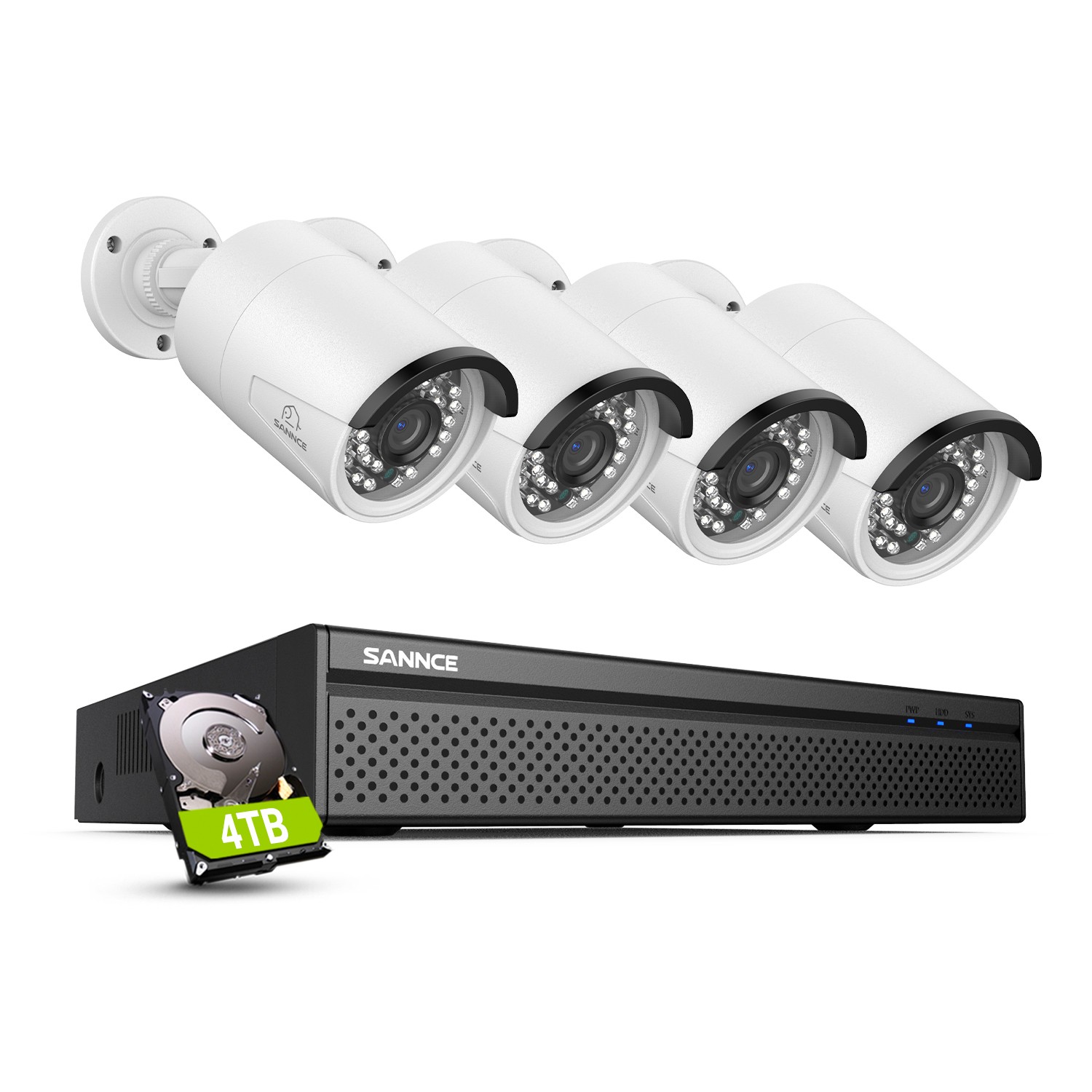 SANNCE 4K POE Security Camera System 10CH NVR Two Way Audio AI Human Detection
