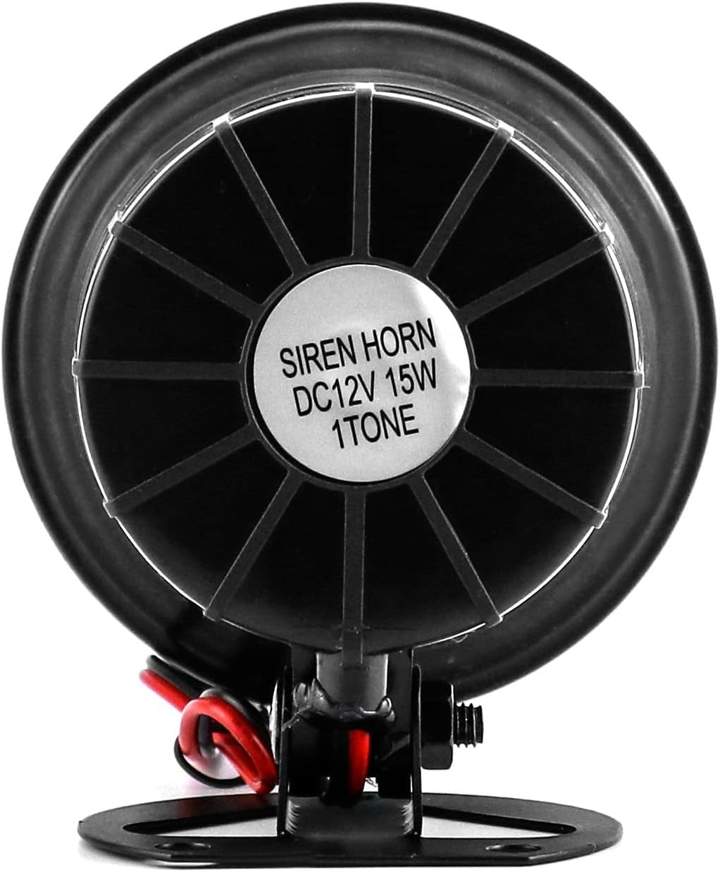 QWORK Electric Siren Horn, DC 12V Security Loud Wired Alarm 1 Pack, Black