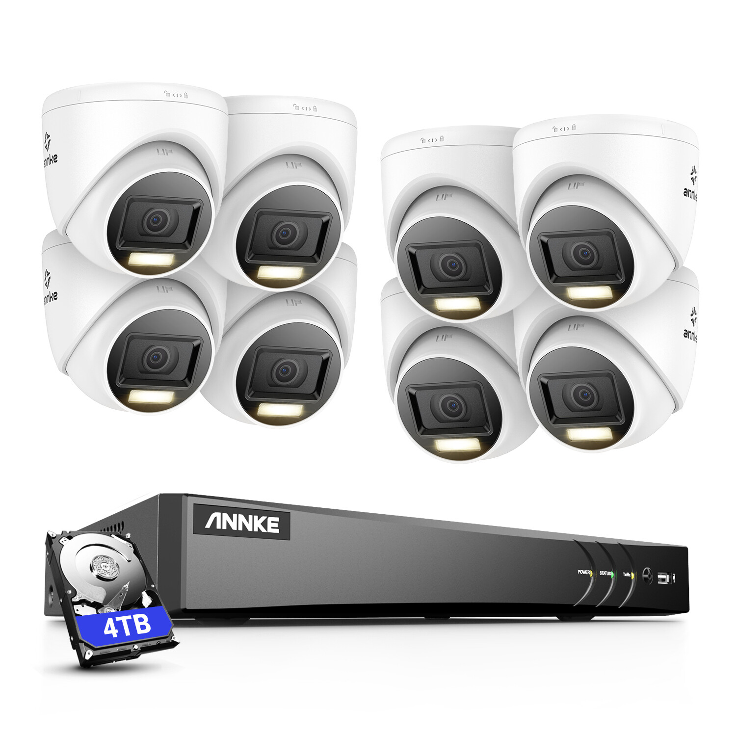 ANNKE 4K AI Color Night Vision CCTV Security Camera System 8CH DVR Outdoor H.265