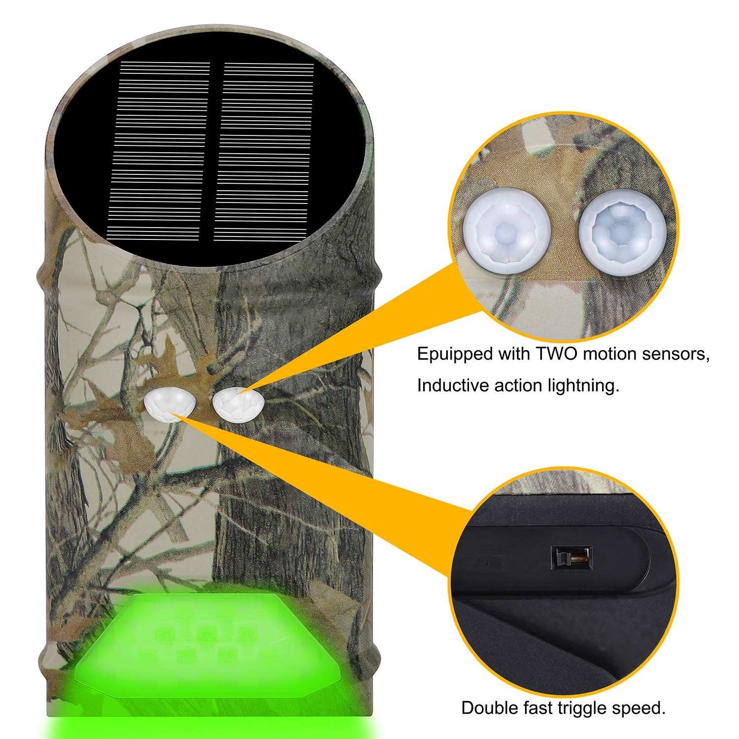 LILBEES Solar Activated Green Lights for Hog Feeder Game Night G300-S