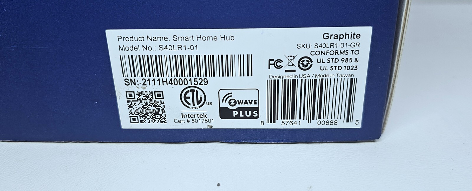 Blue by ADT Smart Home Hub S40LR1-01 – Graphite
