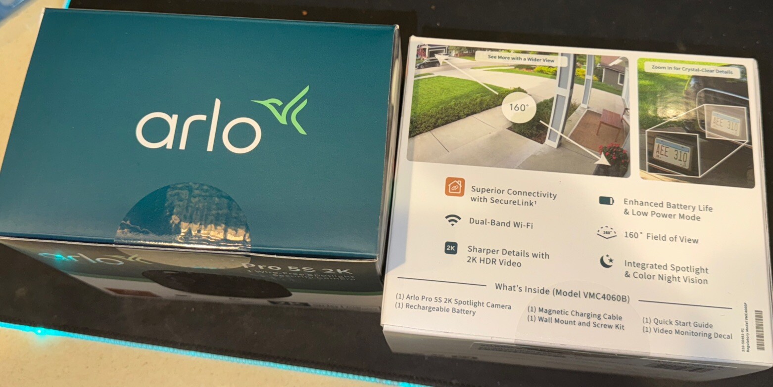 *Arlo Pro 5S Wireless 2K Spotlight Security Camera Night Vision Black and White
