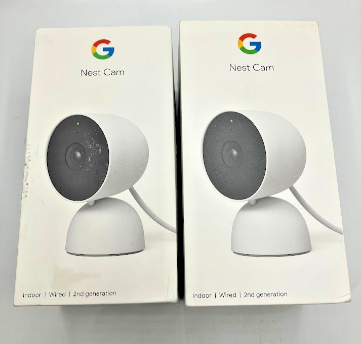 Lot of 2 Google Nest Cam 2nd Gen Indoor Security Camera 1080p HD White Tested