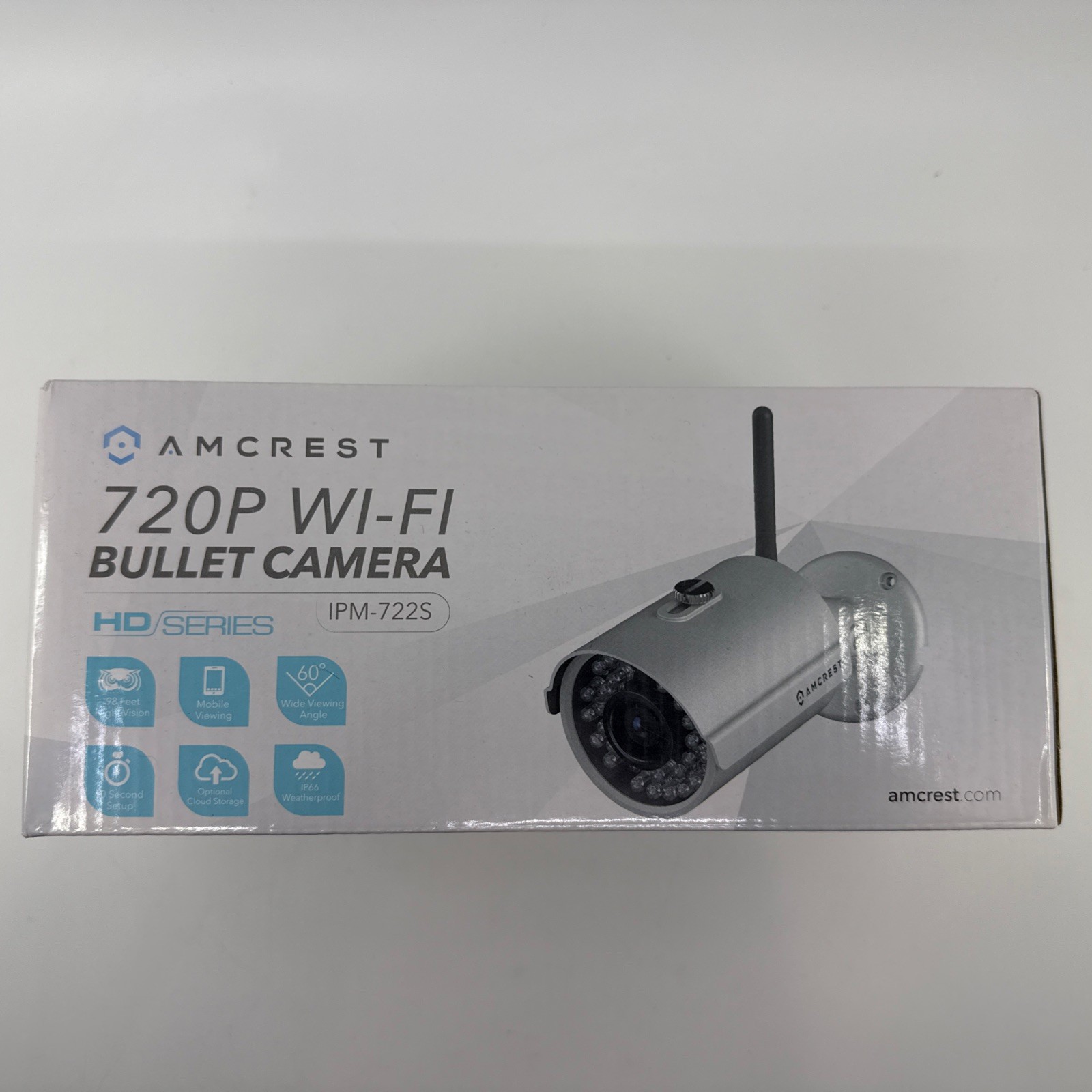 Amcrest IPM-722S 720p Wi-Fi IP Bullet Camera Night Vision Indoor/Outdoor White