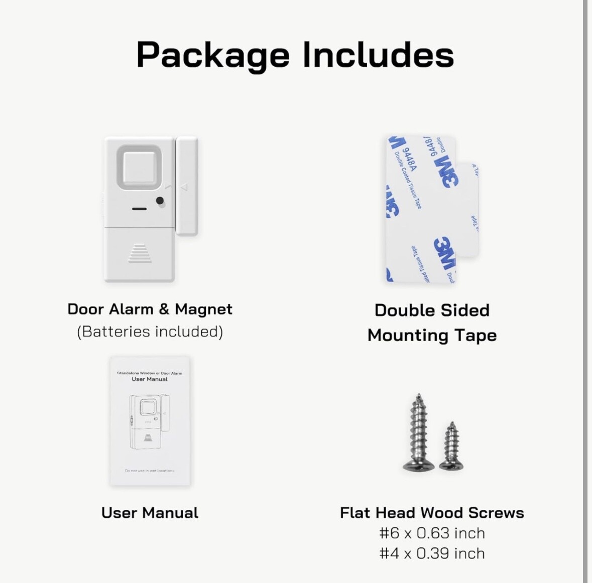 2 Pack Door Window Alarm Home Safety Wireless Burglar Security Device 110db.