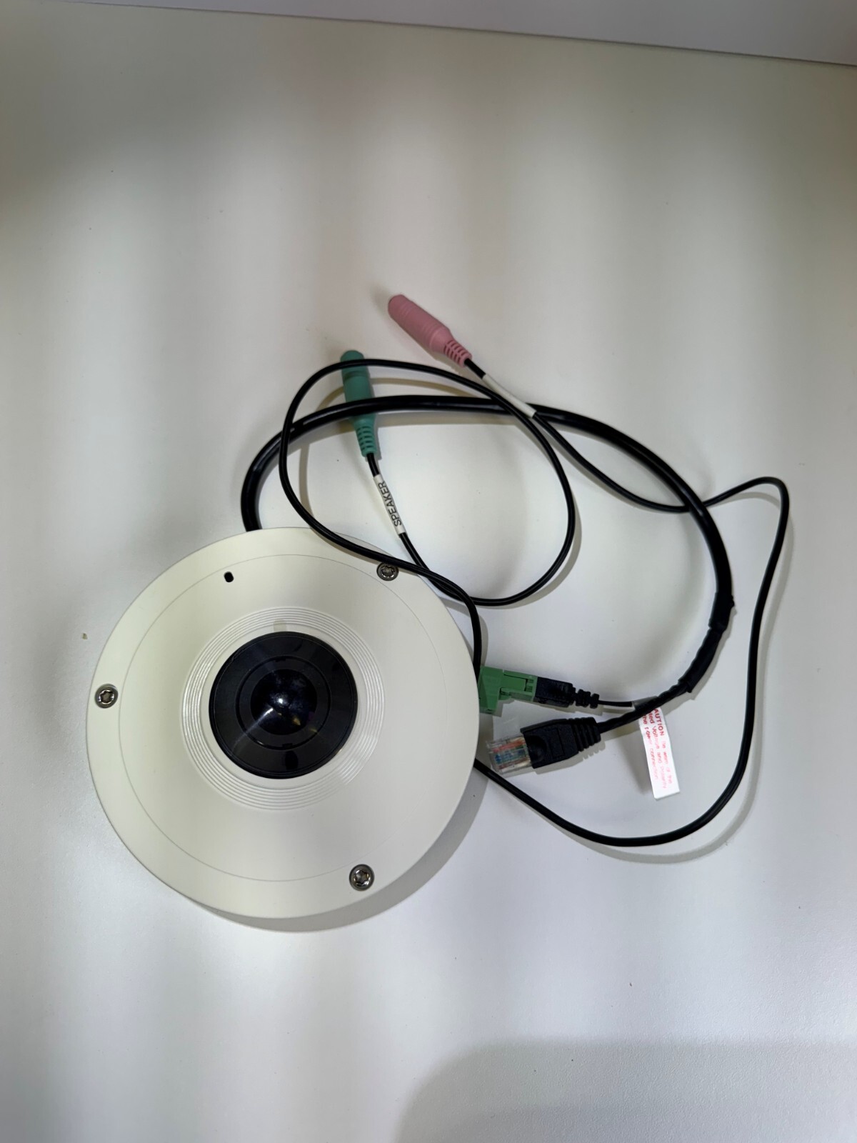 Hanwha Samsung XNF-8010RW 6MP IR Fisheye IP Security Camera 1.6mm Fixed Lens
