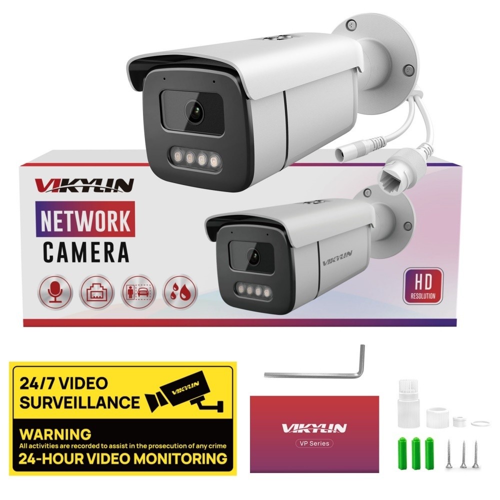 Vikylin SmartFind 16POE 16CH NVR 8MP CCTV Security Full Color IP Camera Kit Lot