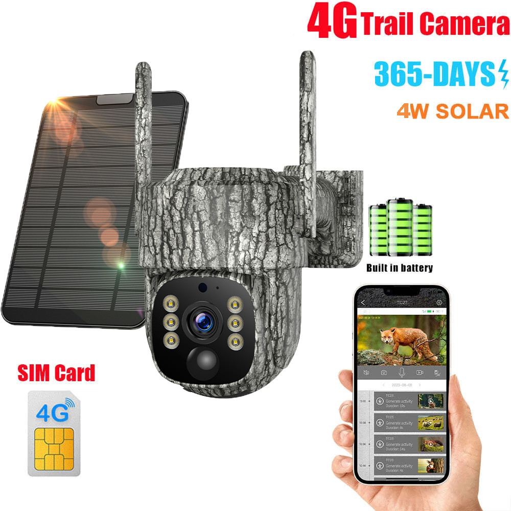 Campark Solar 4G LTE Cellular 15MP 2.5K Wildlife Hunting Night Vision 7800mAh