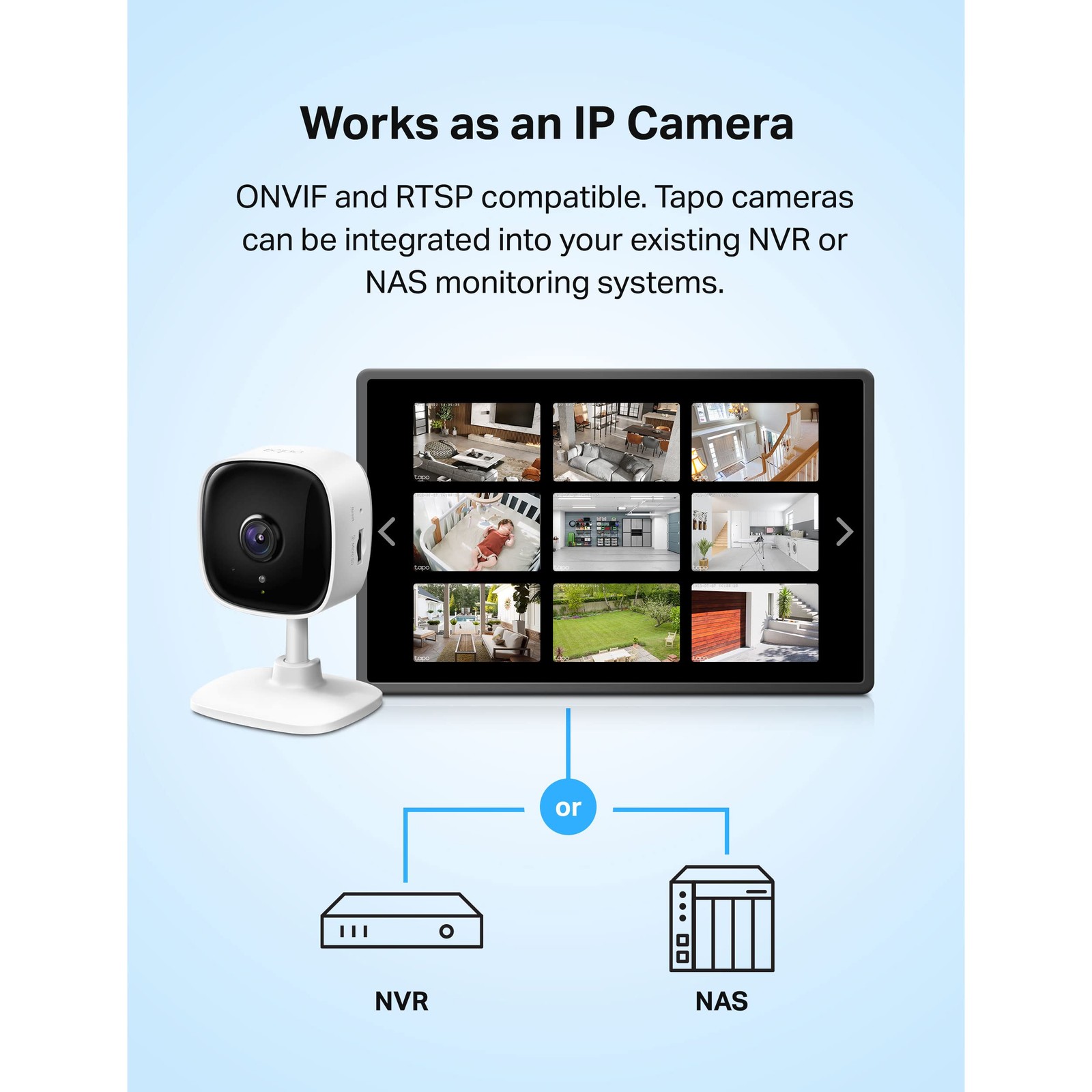 TP-Link Tapo 1080P Indoor Security Camera for Baby Monitor, Dog 1-Pack, White