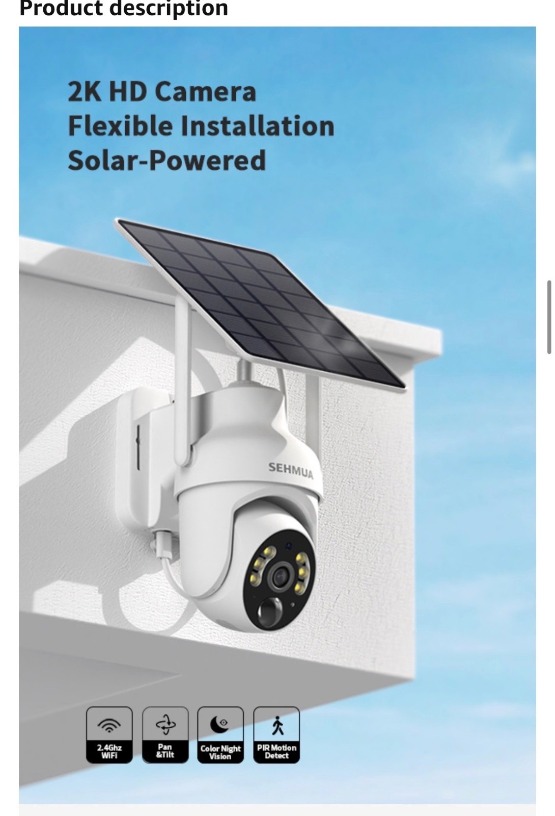 Pan Tilt Security Cameras Battery/Solar 2Pk