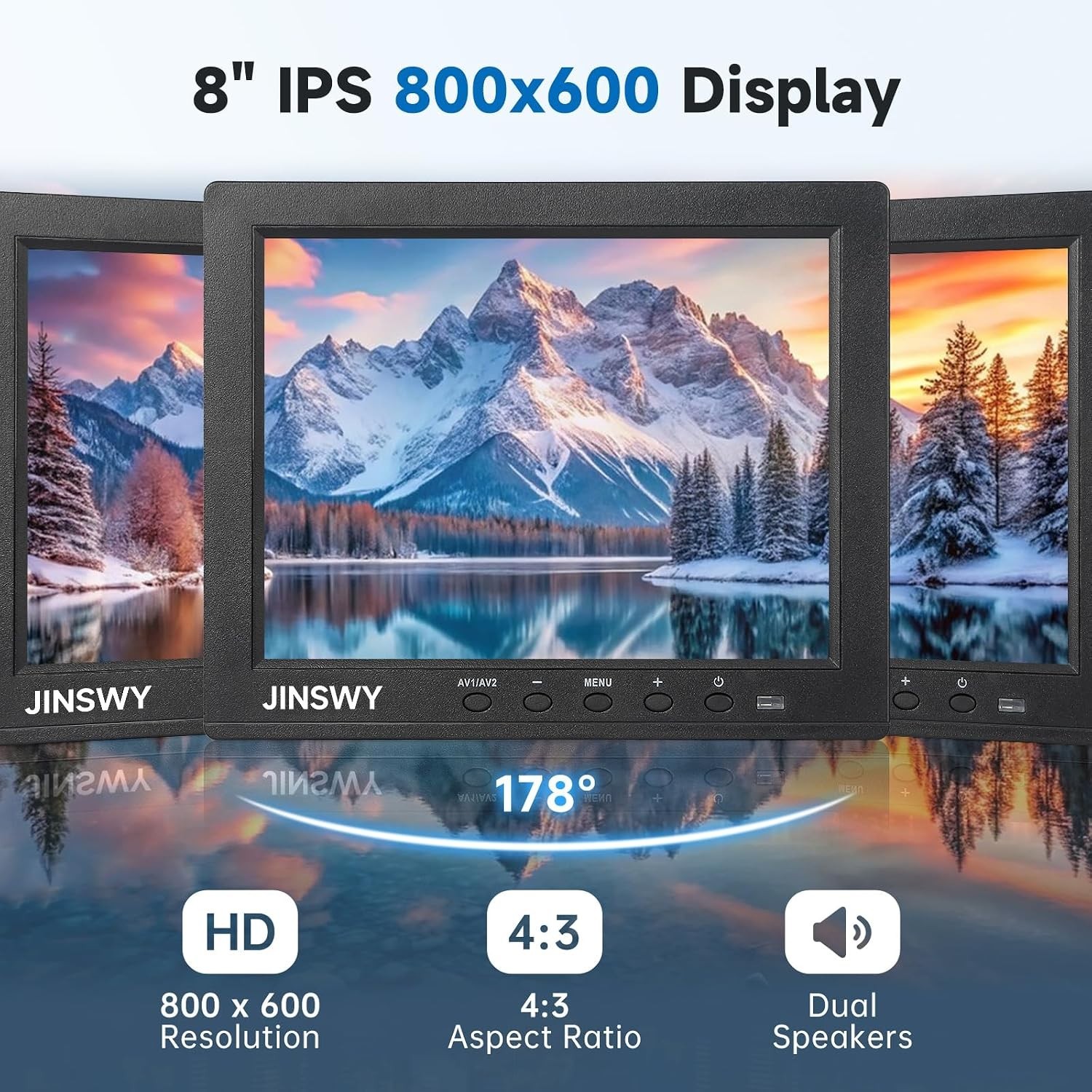 Versatile 8-Inch IPS Monitor for CCTV & Gaming with HDMI and USB Connectivity