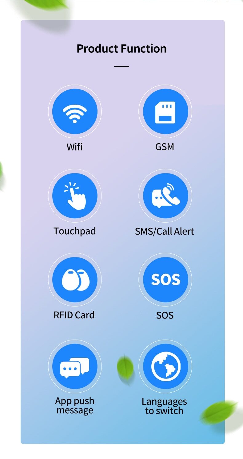 Sistema de Alarma para Casa Security Alarm System Wireless WIFI GSM Alexa Google