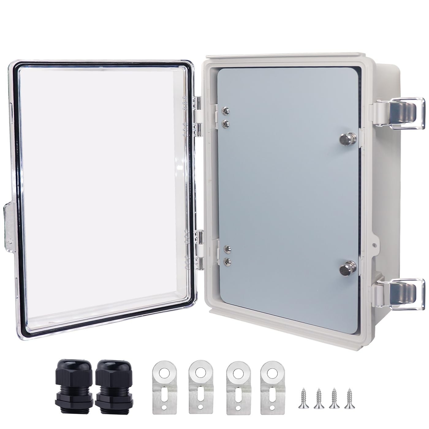 IP67 Waterproof Junction Box with Inner Door, ABS 11.4″x7.5″x5.5″ PRO, Clear
