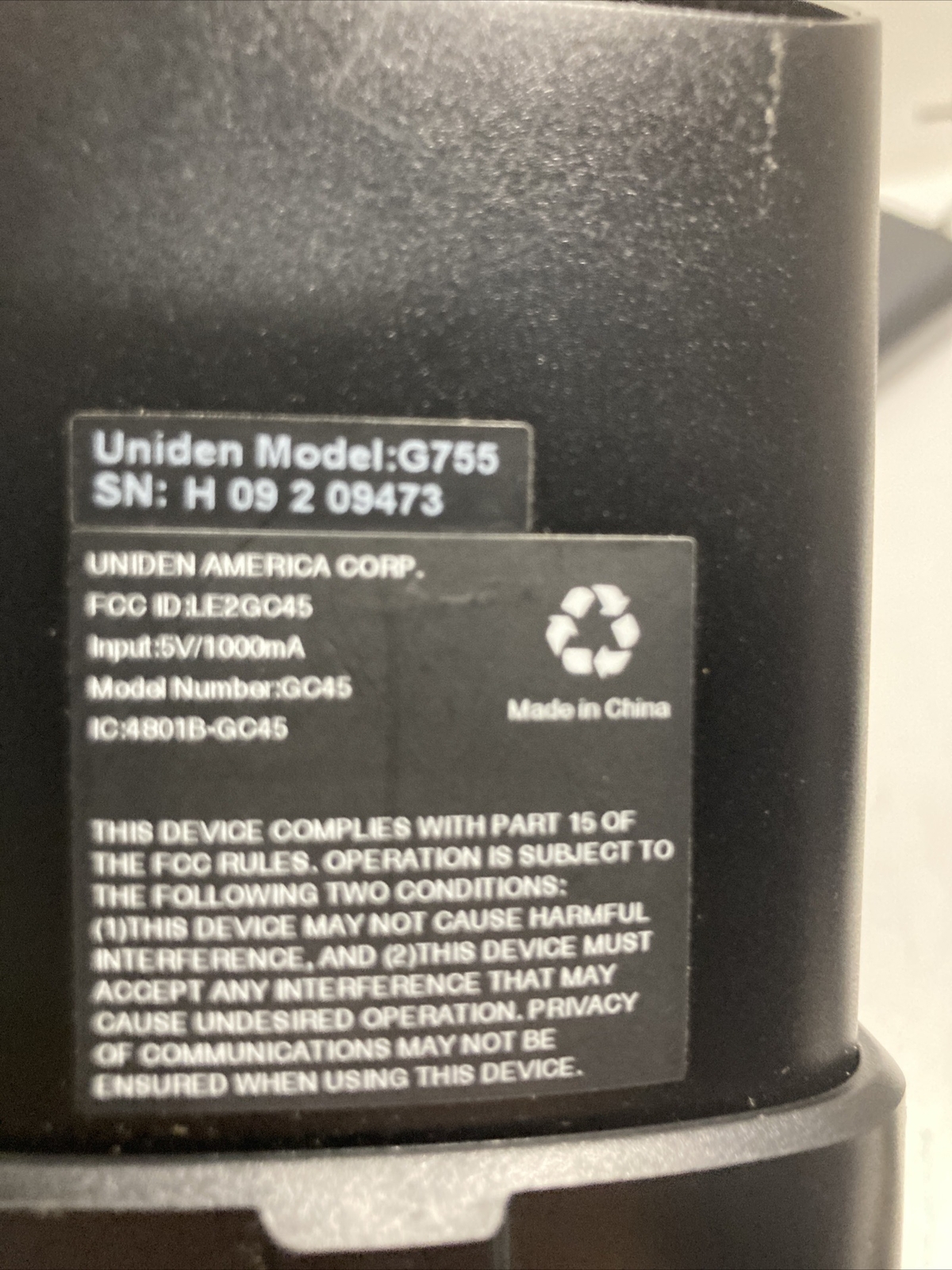 Uniden Guardian Security Camera G755- Fast Shipping Lot Of 2 Untest Read Desc.