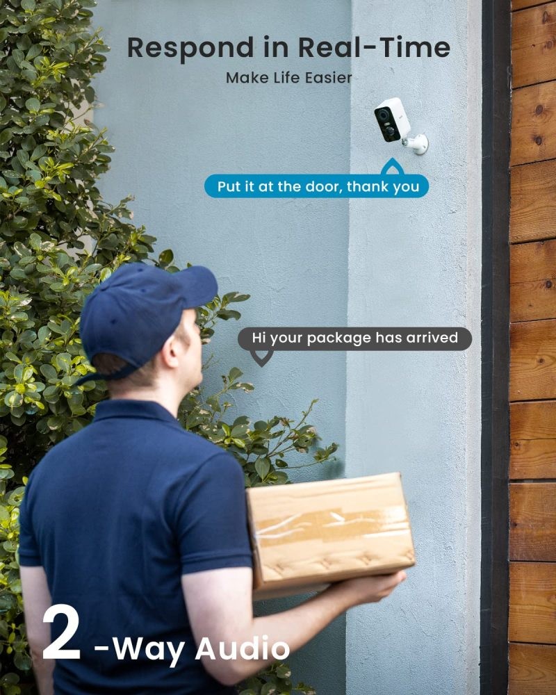 4pcs ieGeek 2K Battery Powered WiFi Security Camera with Spotlight & Siren Alarm