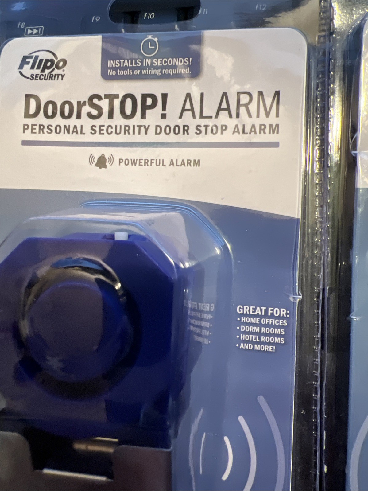 Door Stop Alarm Portable Security Hotel Door Stopper Alarm for Travel Trip 2lot