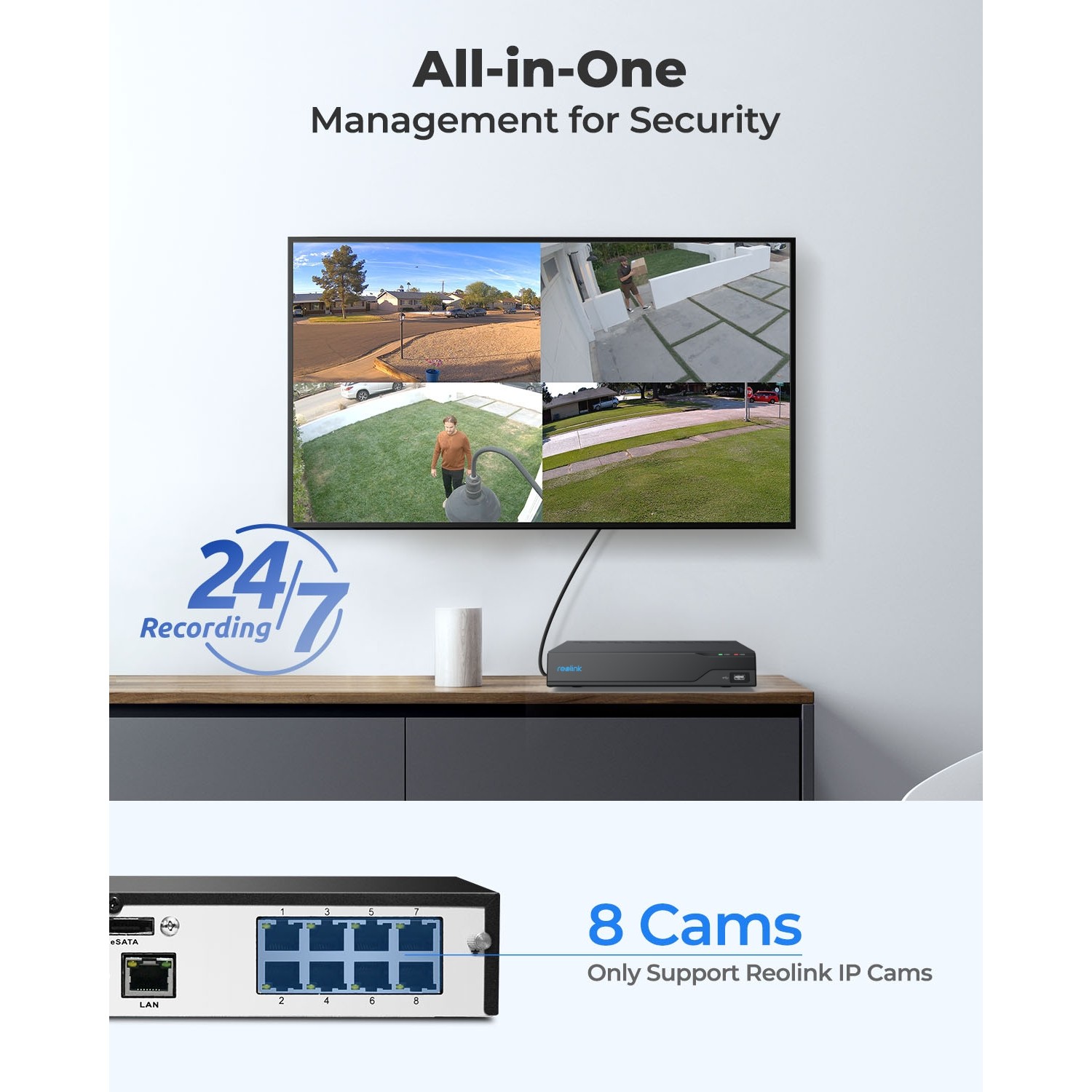 Reolink 8MP PoE System 8CH 2TB HDD NVR Color Night IK10 Security Camera