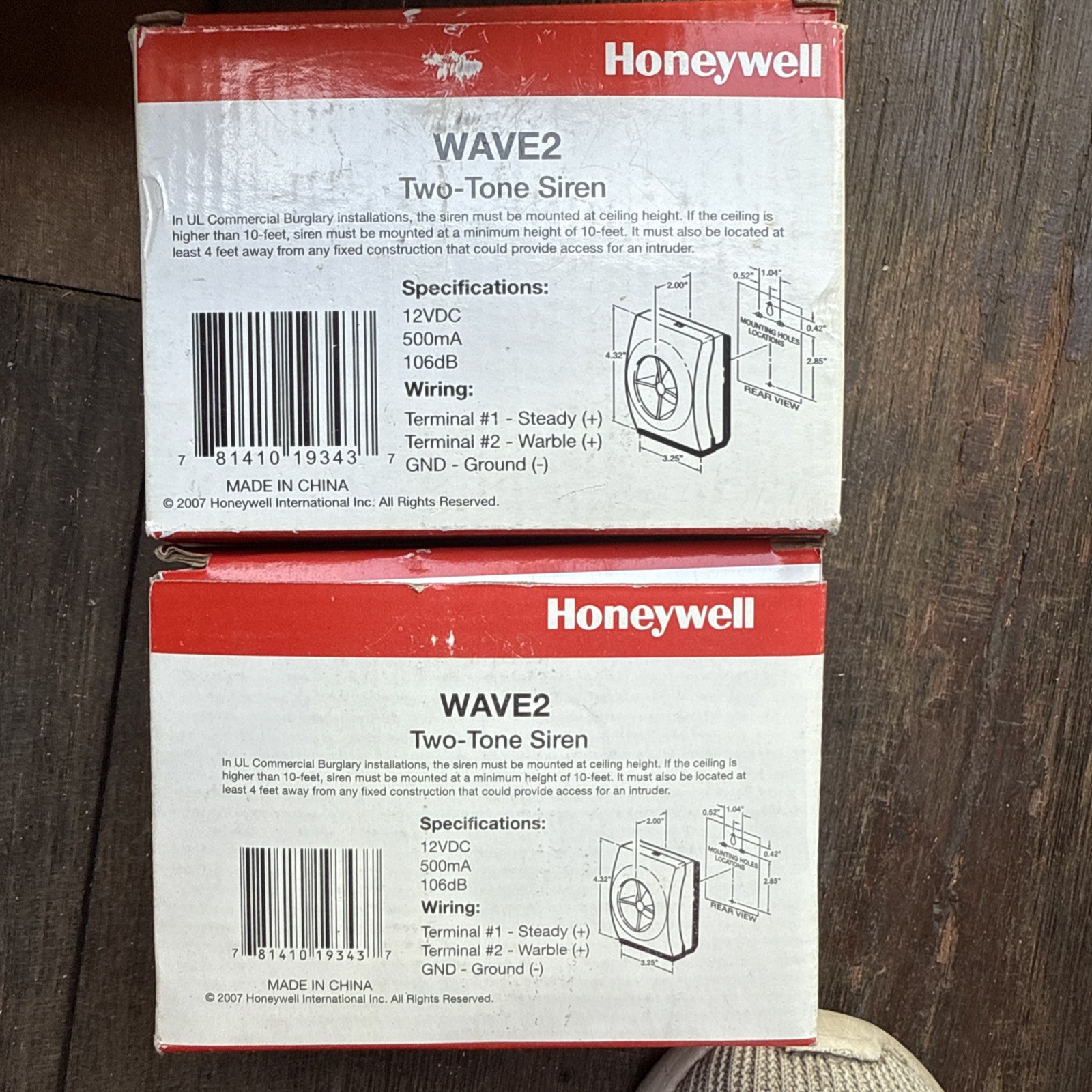 Lot of 4 Honeywell & Ademco WAVE-2 Two Tone Siren 106 db loud security burglary
