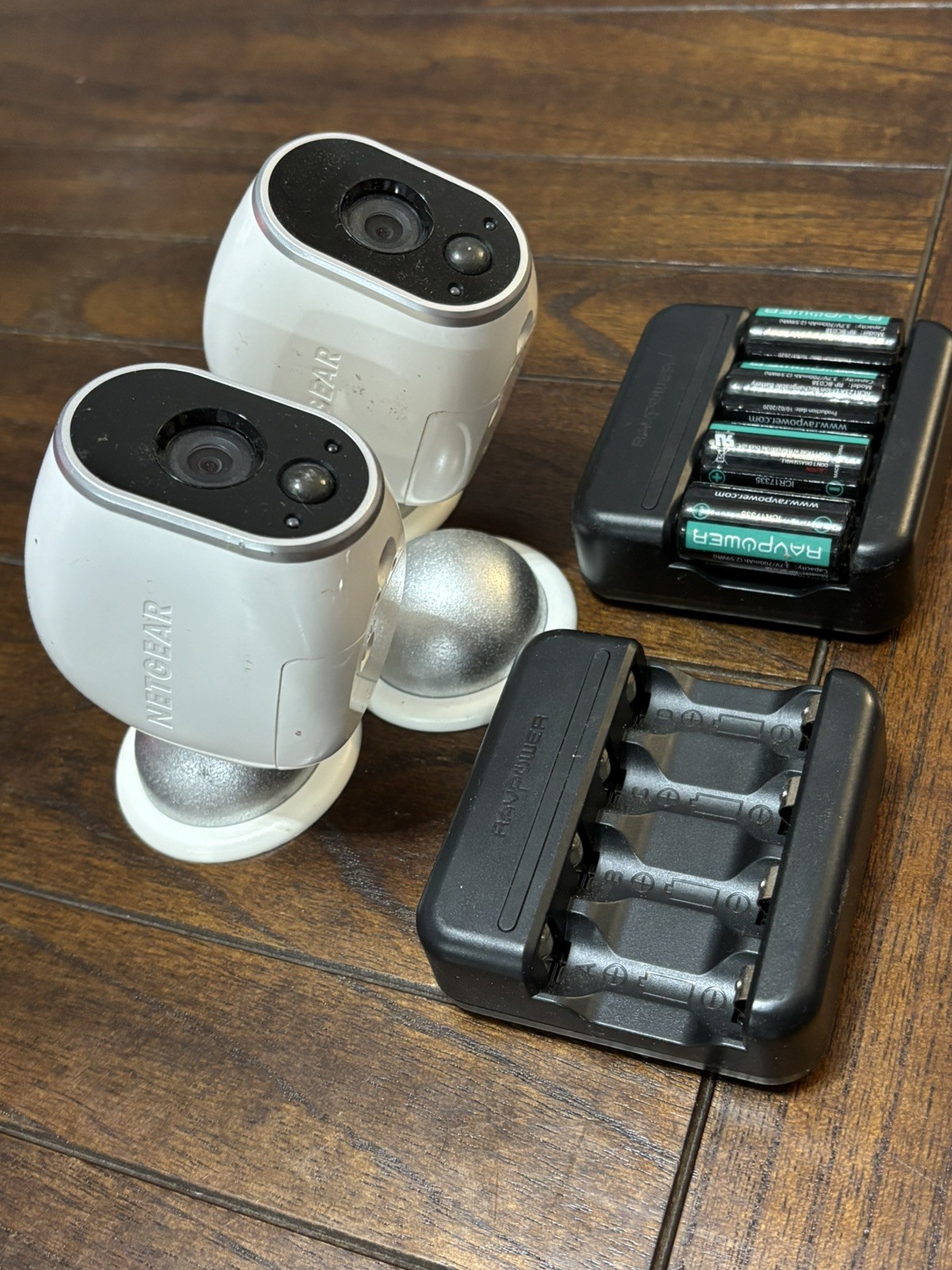 2 Arlo NETGEAR VMC3030 Add-on HD Security Cameras with Mounts & (4) Batteries