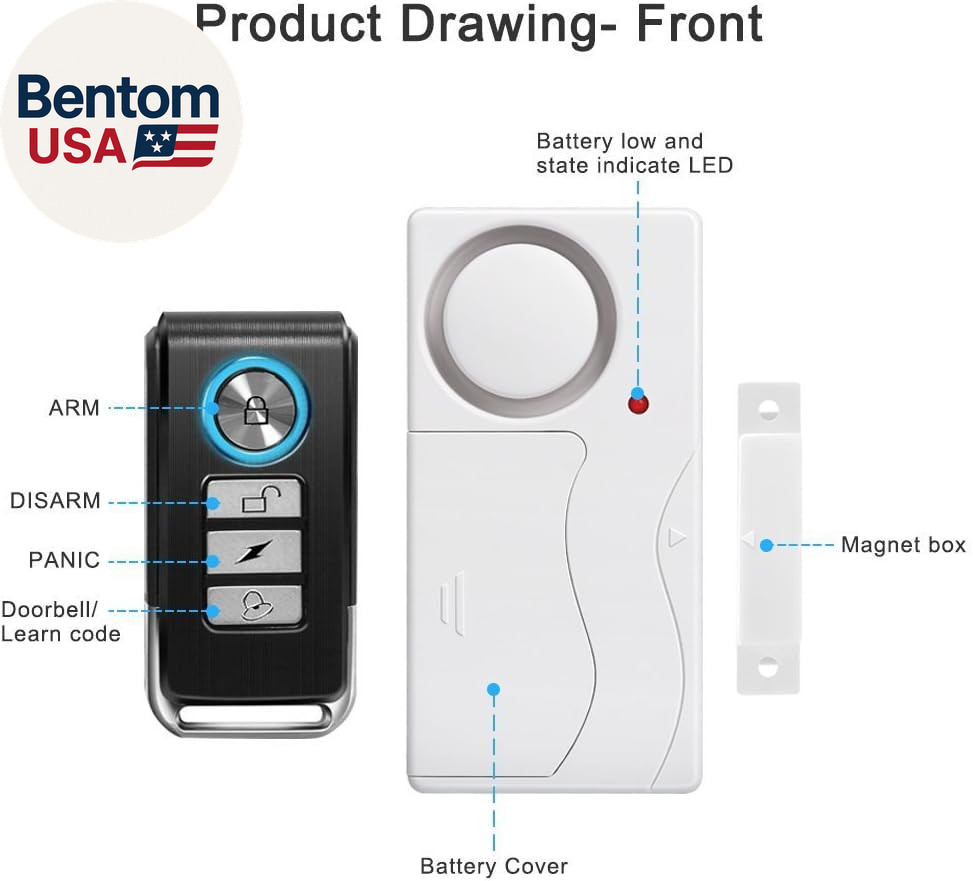 Door Alarm Wireless Anti-Theft Remote Control Door and Window Security Alarms