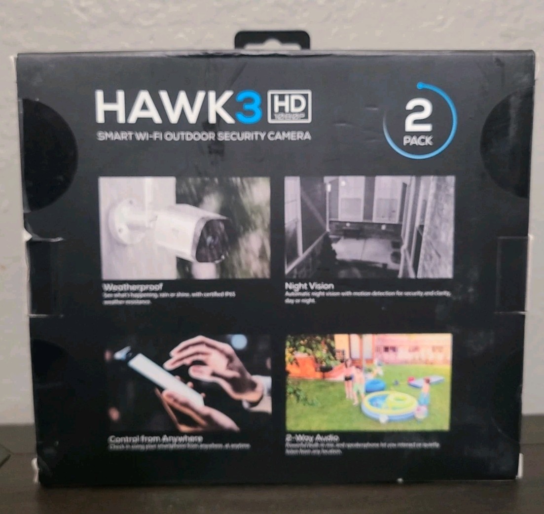 Geeni Hawk 3 1080p Smart Wi-Fi Outdoor Security Cameras 2 Pack (NEW OPEN BOX)