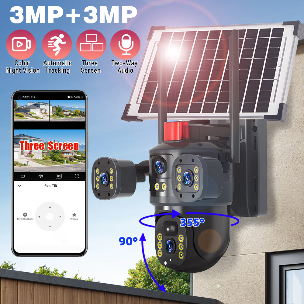 Camara De Seguridad Solar Inalambricas Para Exterior Con Vision Nocturna y Audio