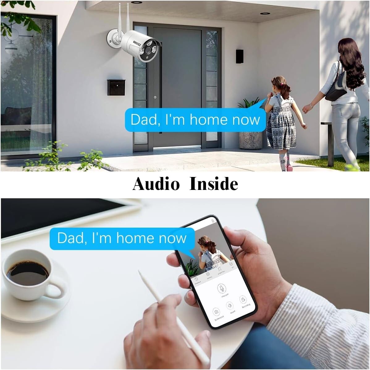 Dual Antennas for Wi-Fi Enhanced AI Human Detected 2K 3.0MP Wireless Security…