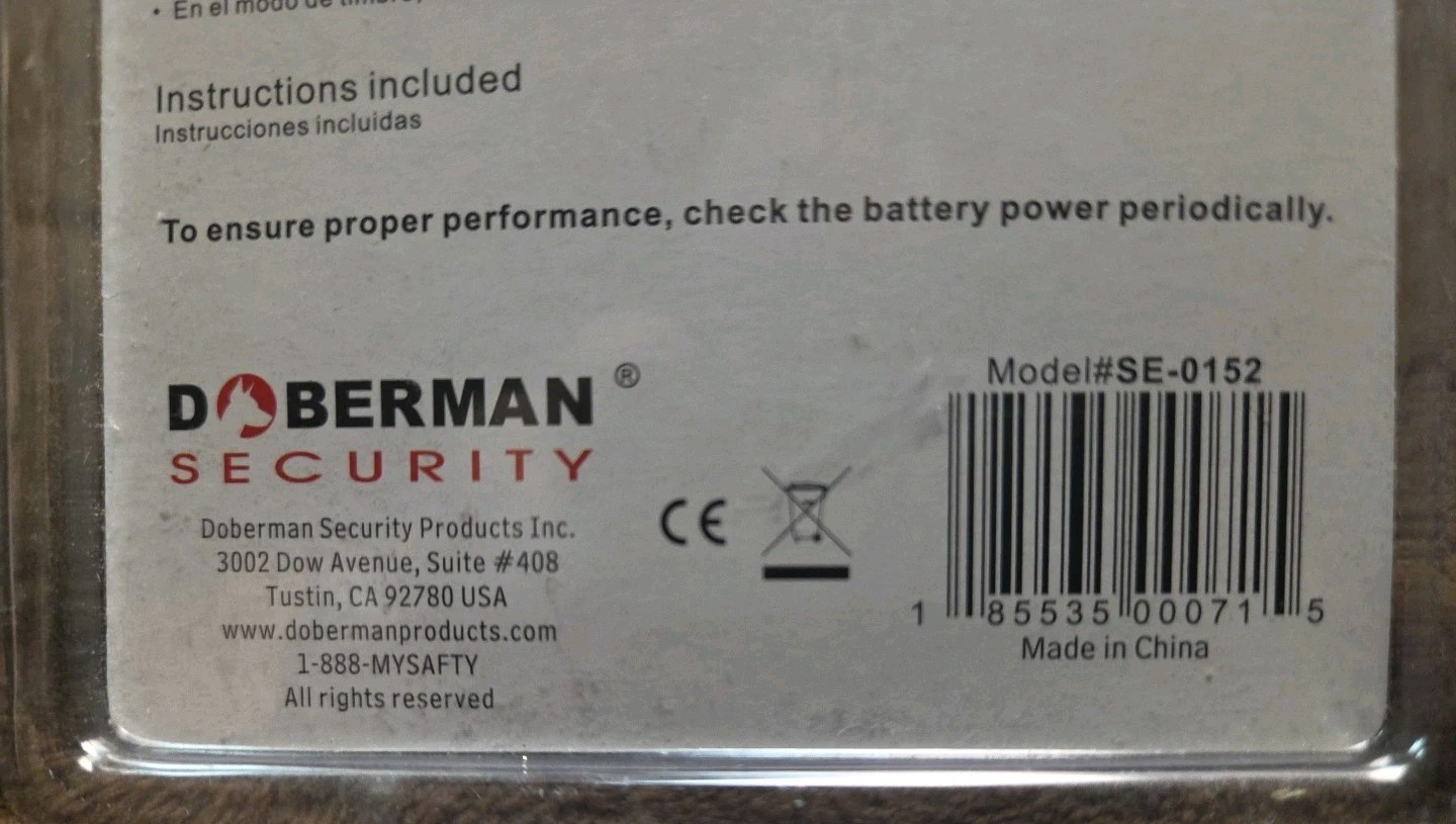 Doberman Security Window Door Alarm Kit Magnetically Triggered Alarm 2 Pack F-S