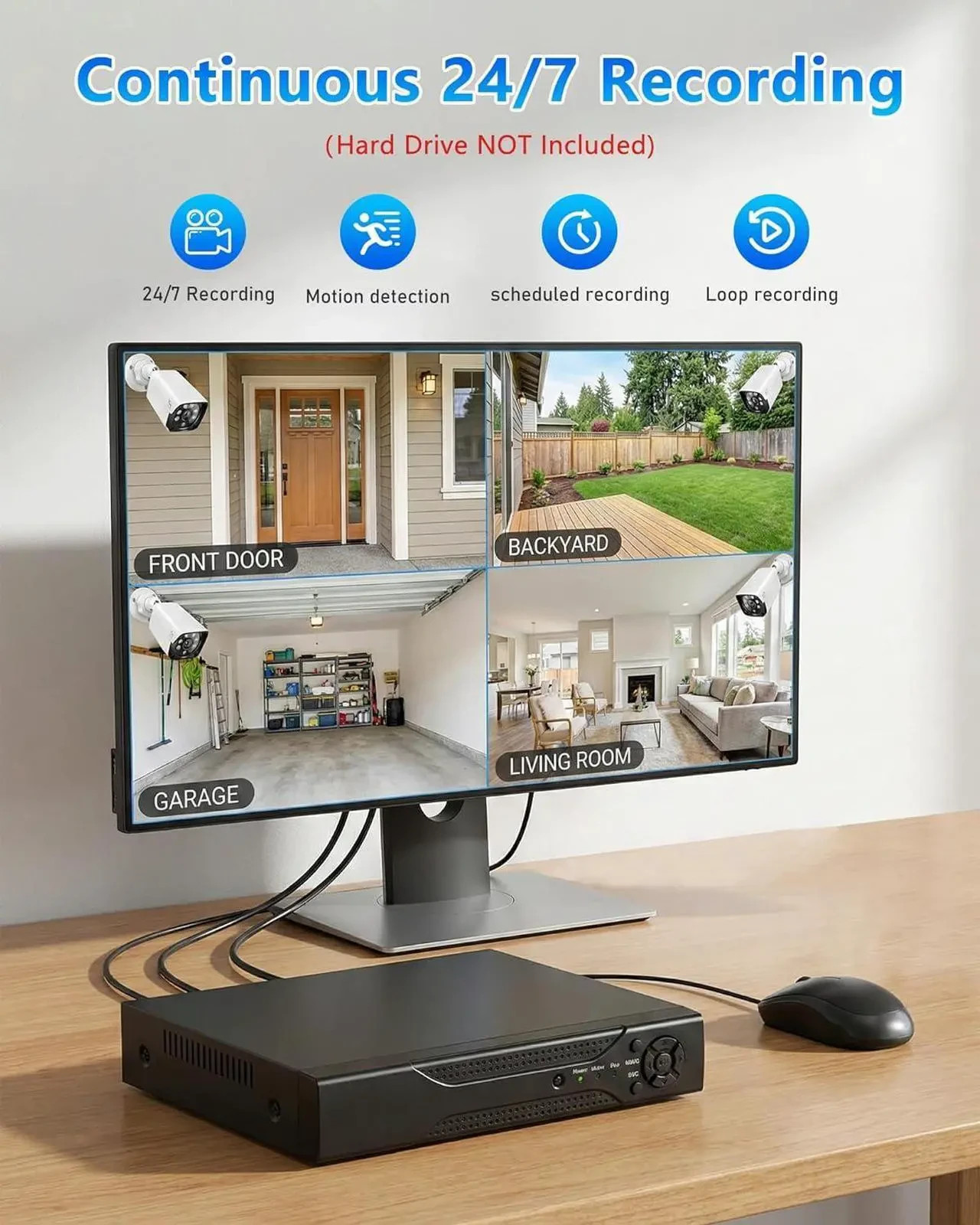 KEPEAK WIRED 8 Channel Security Camera System Indoor Outdoor 8 Cameras 1080P ™