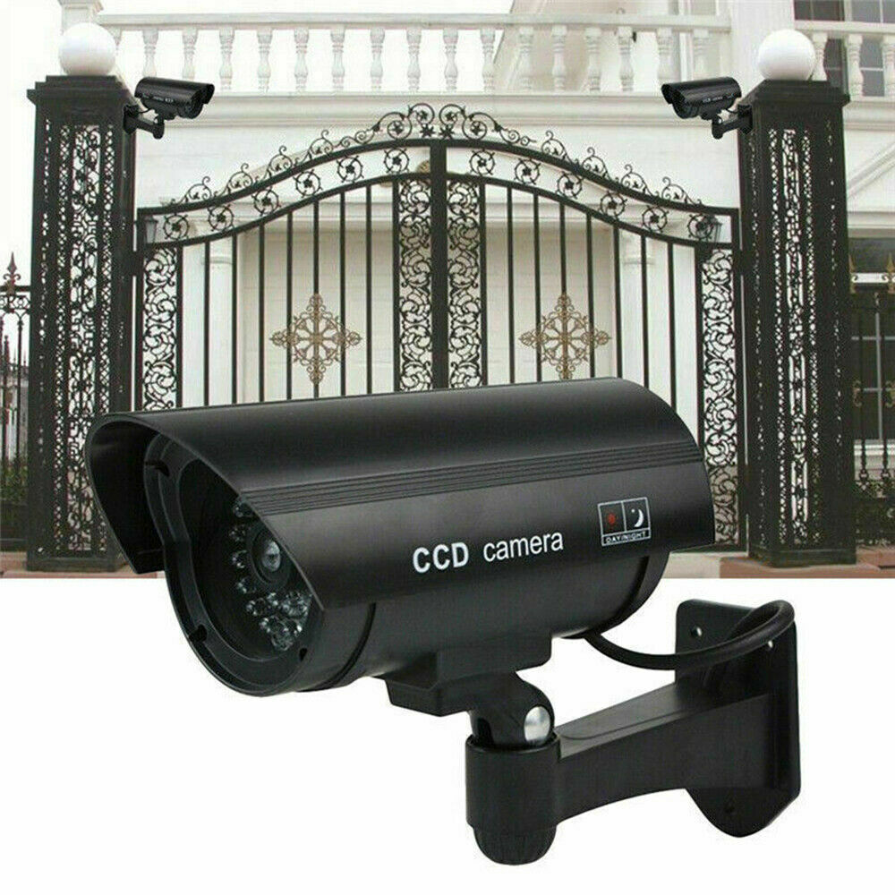 1pcs/2pcs Dummy Security Camera Fake LED Blink Light Outdoor Surveillance CCTV