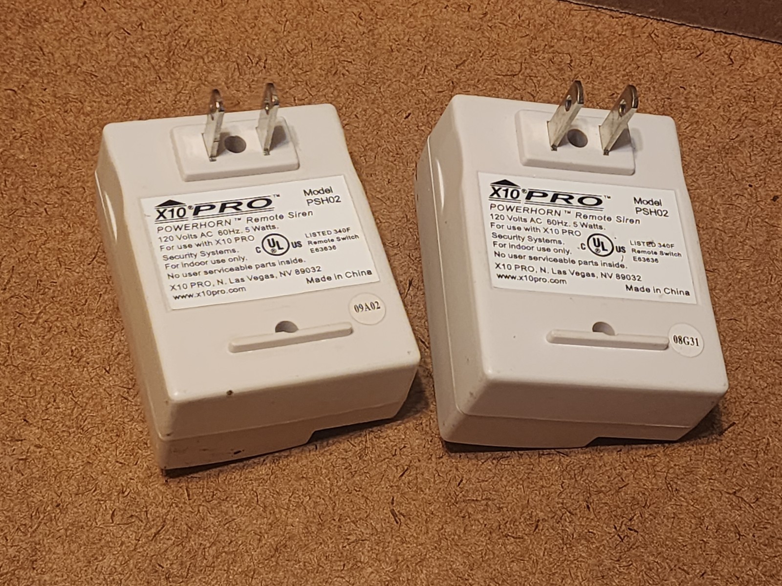 LOT OF 2 X-10 PRO POWERHORN PSH02 REMOTE SIREN HOME SECURITY FREE SHIPPING – 2PK