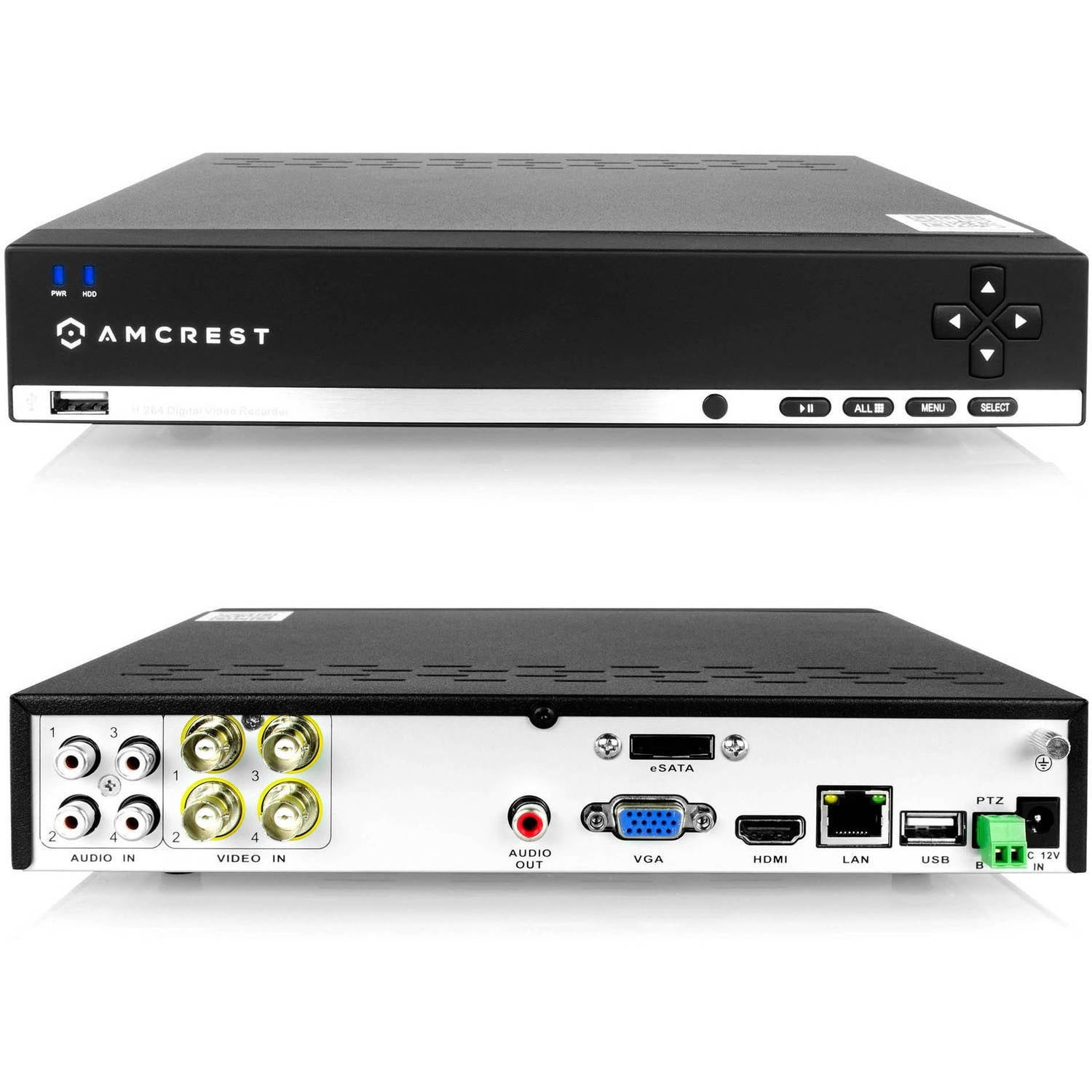 Amcrest 4 Channel 500GB Security System with 4 Bullet Cameras AMDV960H4-4B – NEW